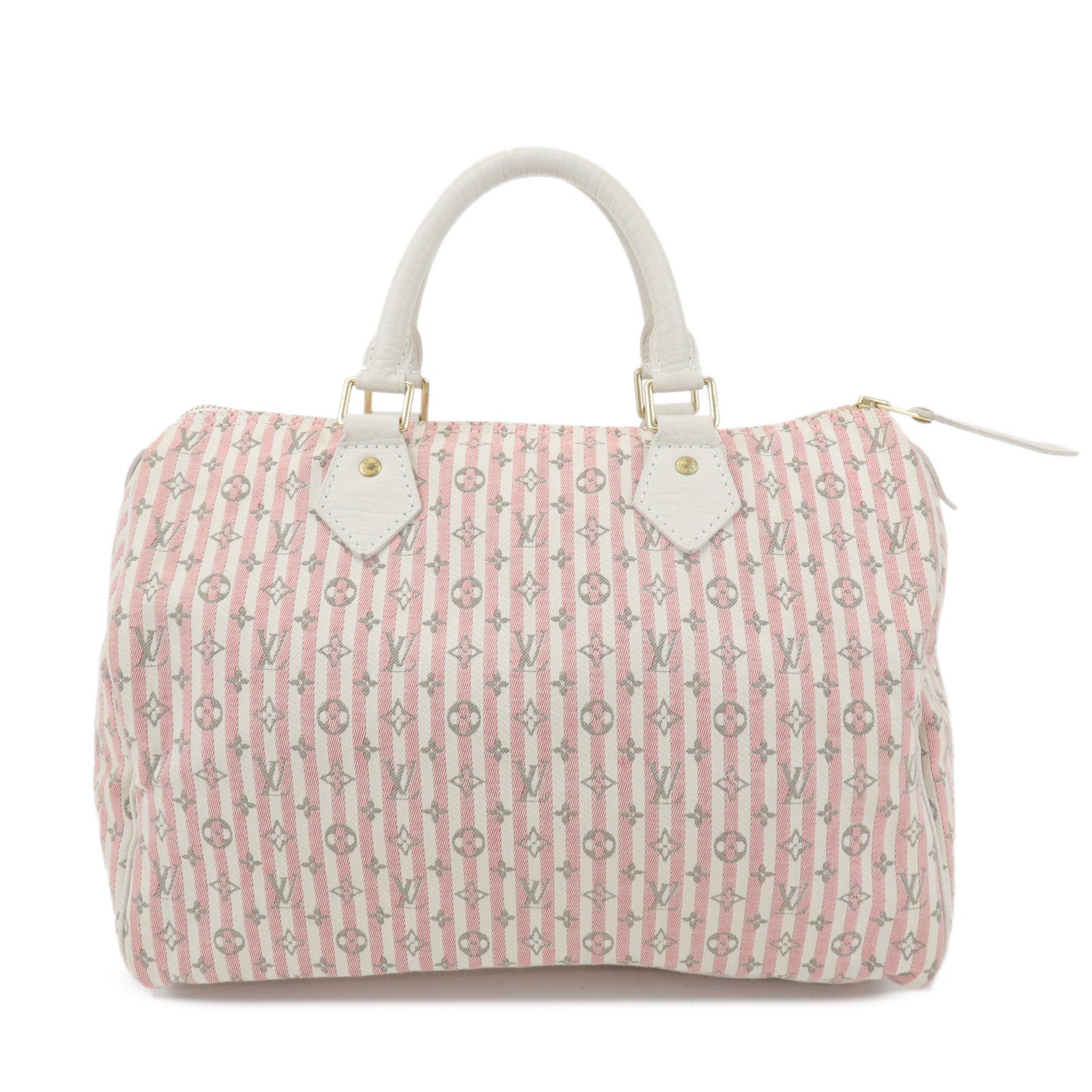 Louis Vuitton Monogram Mini Lin Speedy 30 Boston Bag Rouge M95501 Used