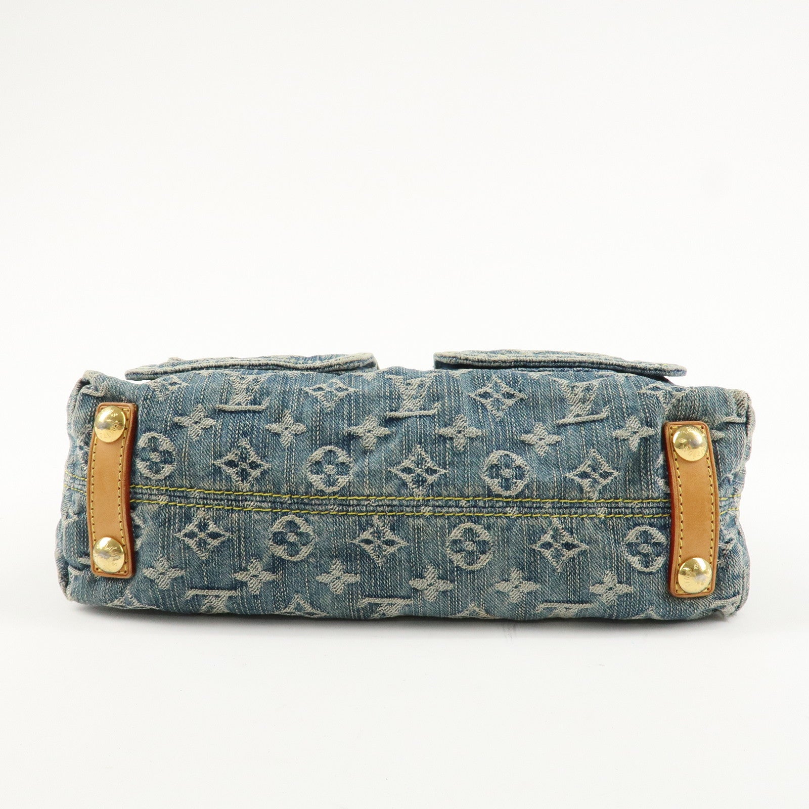 Louis Vuitton Monogram Denim Baggy PM 2Way Shoulder Bag Blue M95049 Used