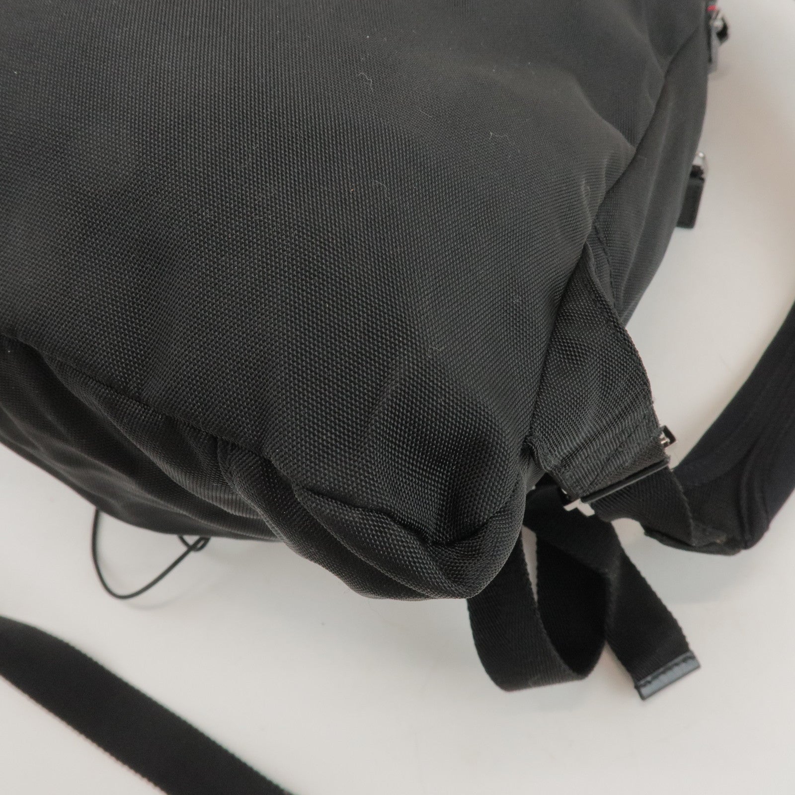 GUCCI Sherry Nylon Web Zipper Line Backpack Rucksack Black 122349