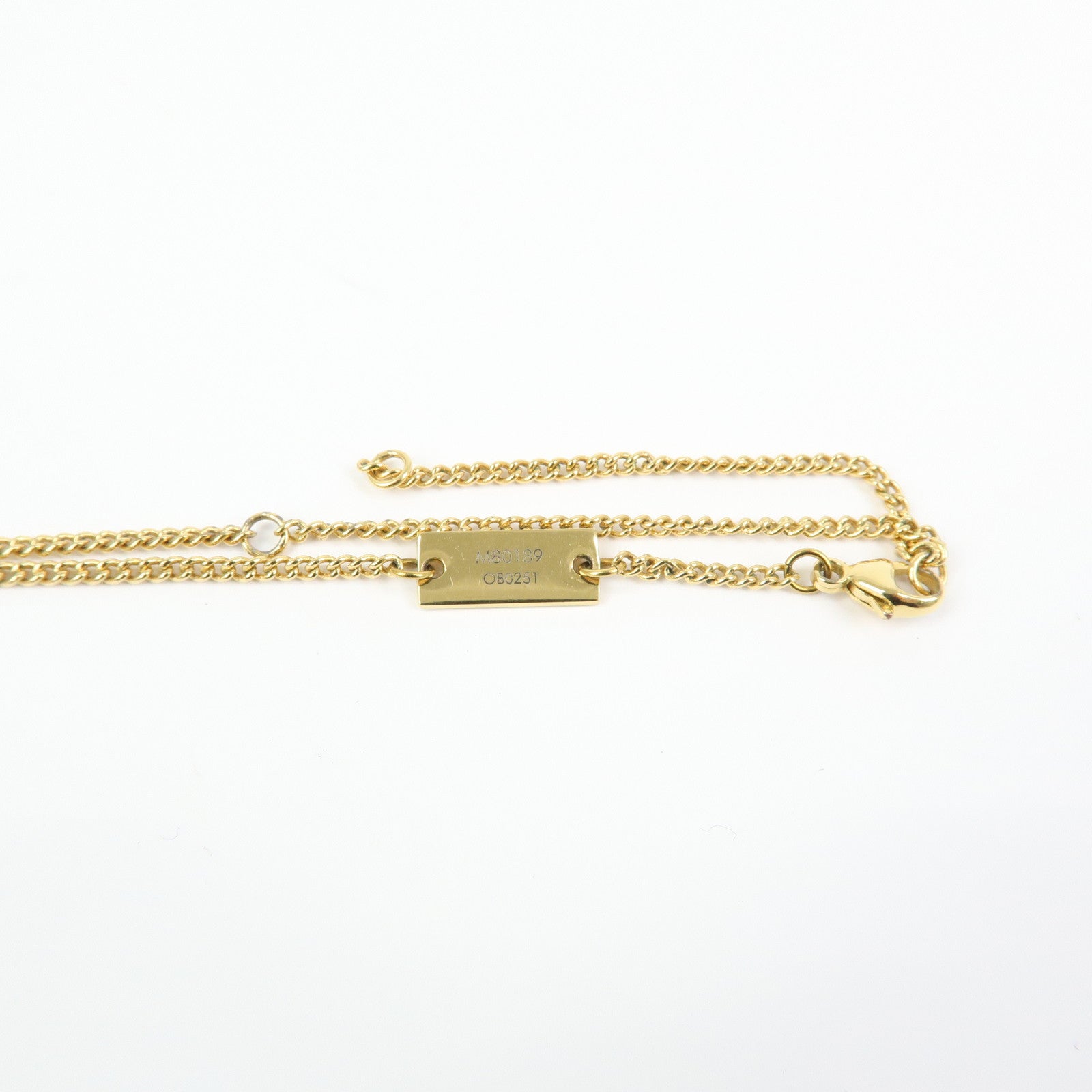 Louis Vuitton Metal Monogram Ring Necklace Gold M80189