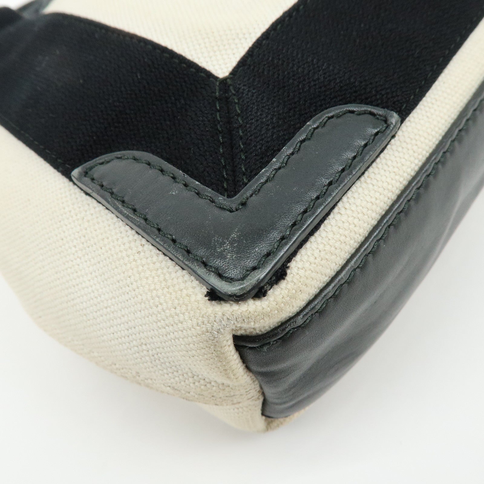 BALENCIAGA Navy Cabas XS Canvas 2WAY Bag Natural Black 390346