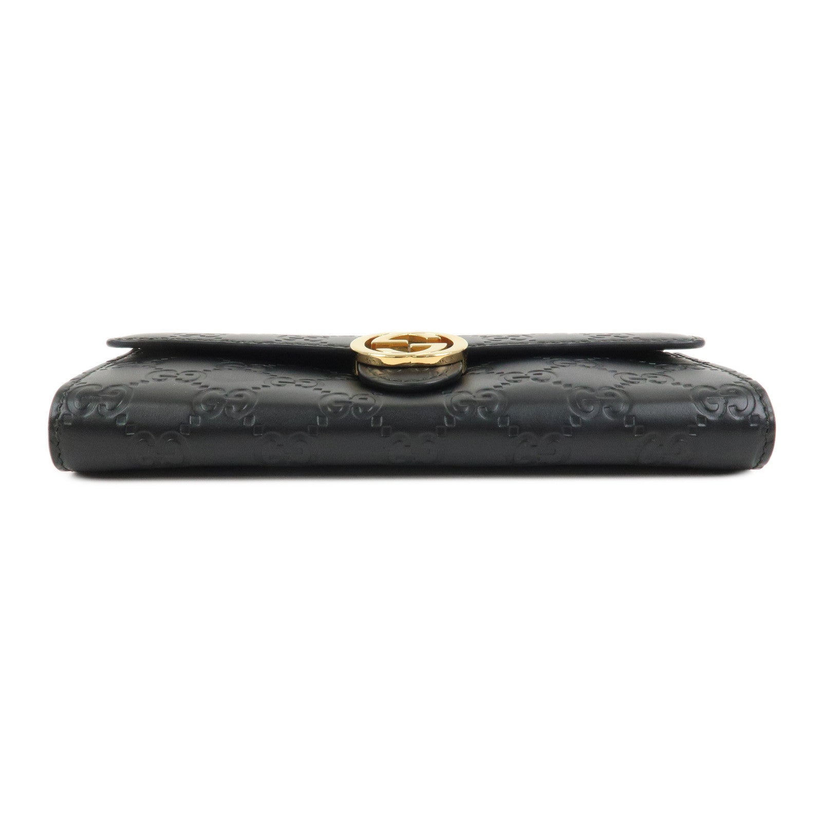 GUCCI Guccissima Interlocking G Long Wallet Black 369663