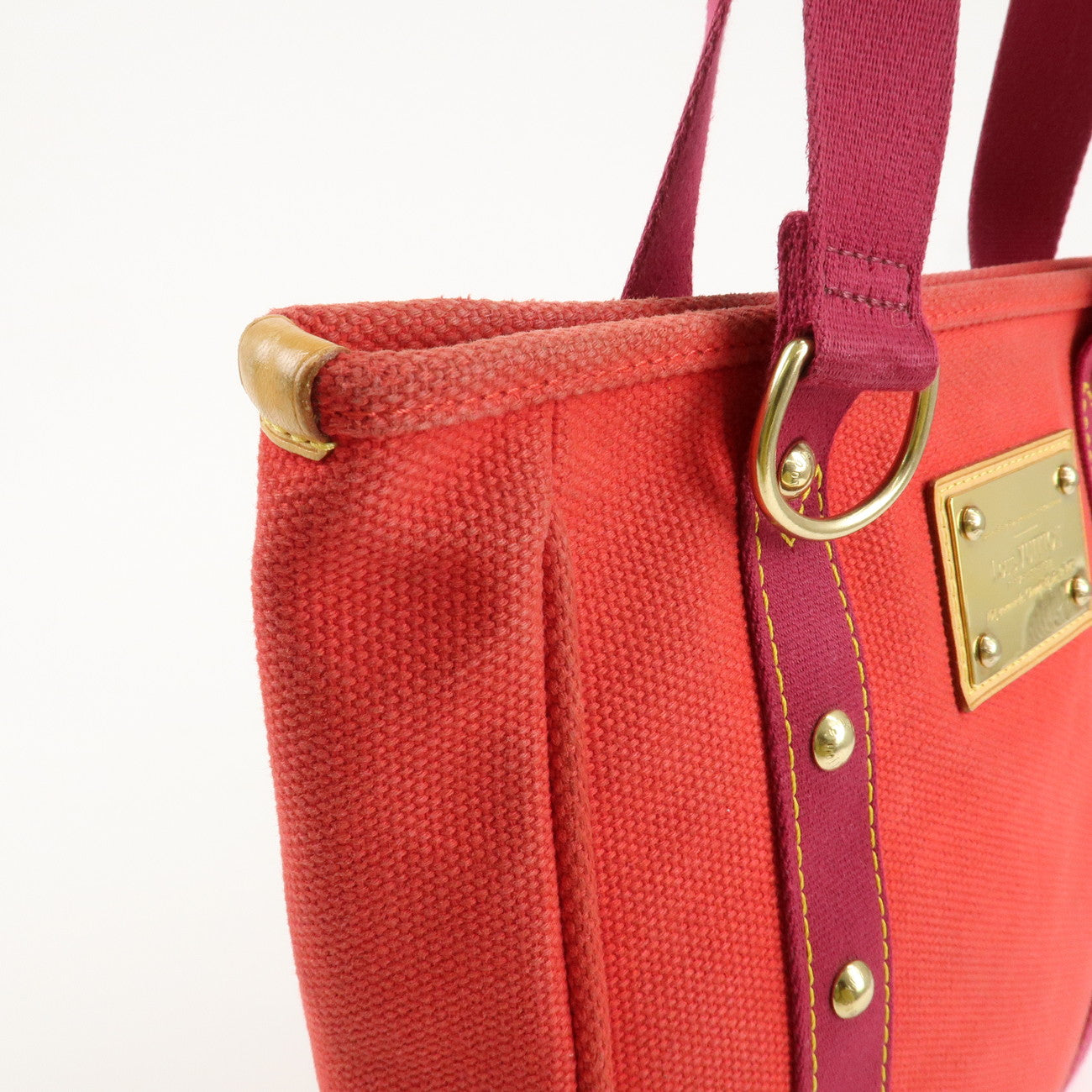 Louis Vuitton Antigua Cabas MM Tote Bag Hand Bag Rouge M40034 Used