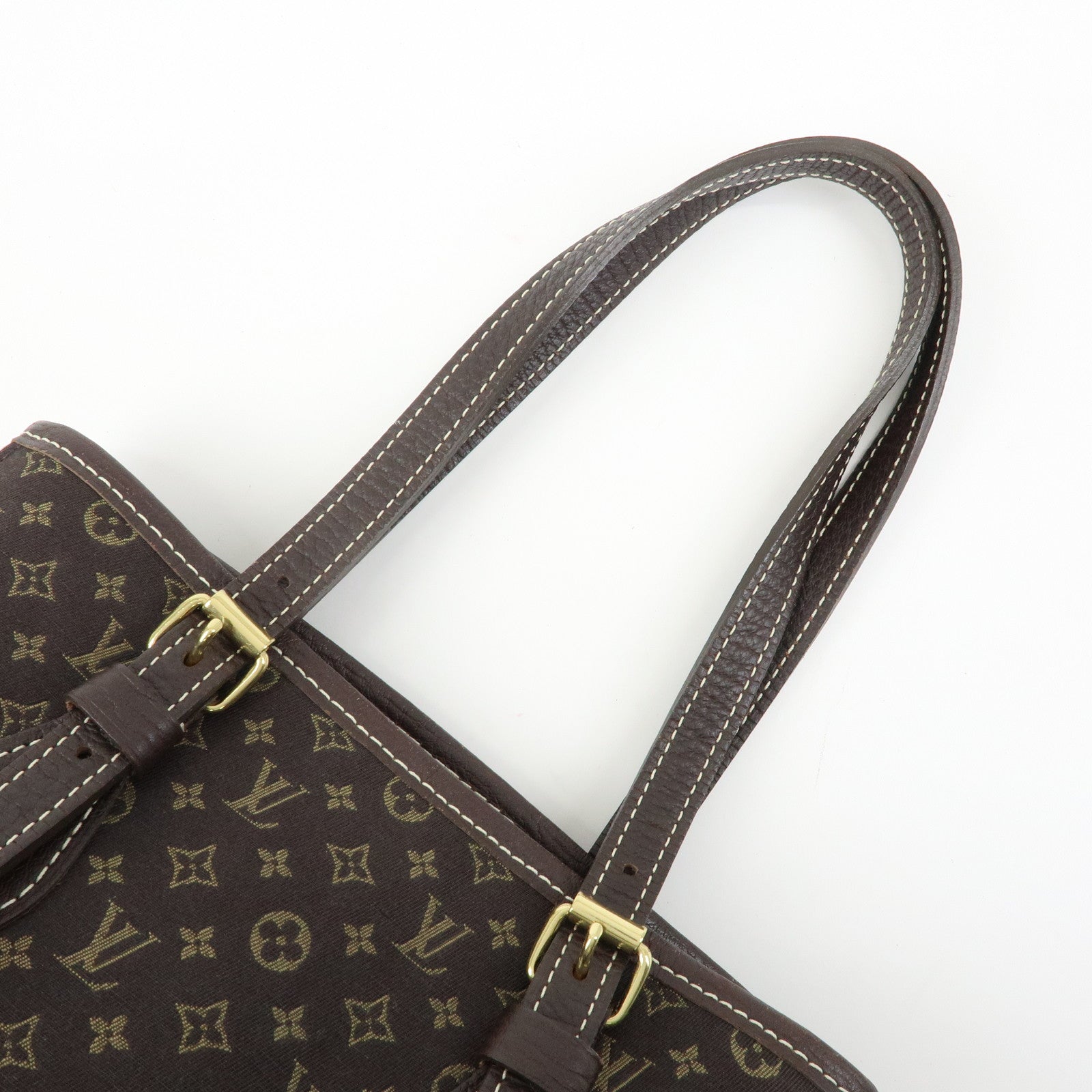 Louis Vuitton Monogram Mini Lin Bucket PM Tote Bag Ebene M95226