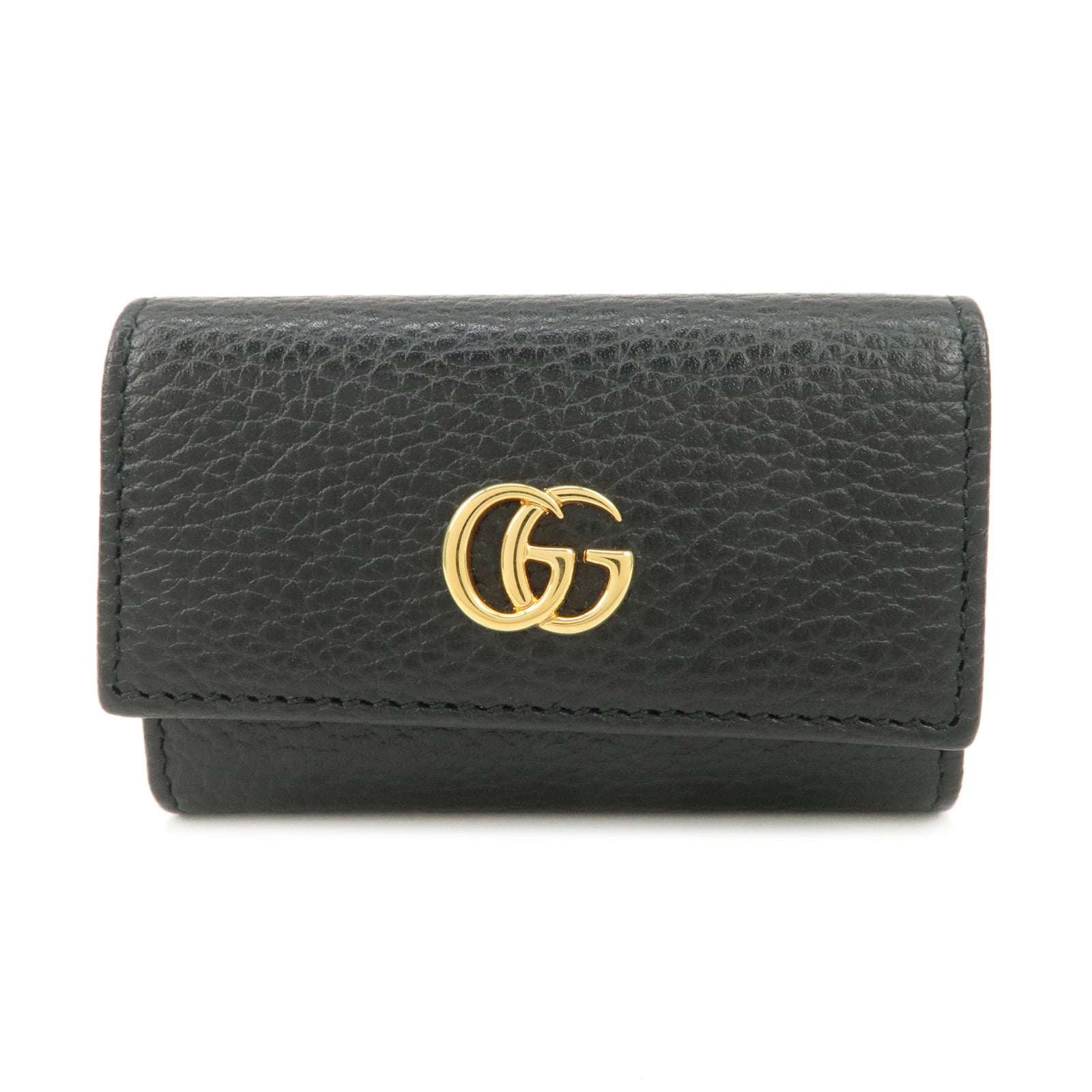 GUCCI GG Marmont Leather Key Case Key Holder Black 456118