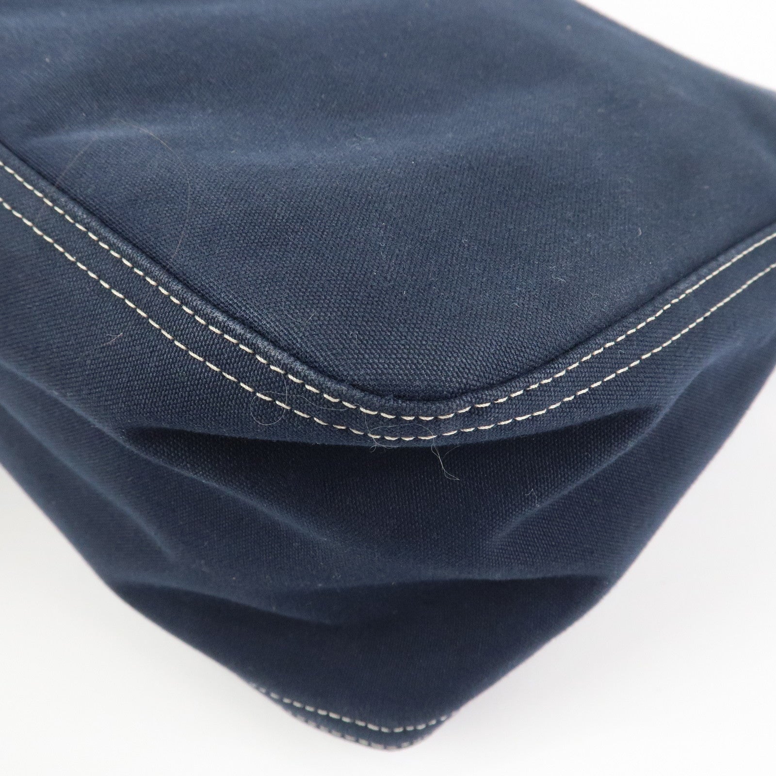 FENDI Mamma Baguette Canvas Shoulder Bag Hand Bag Navy 26325