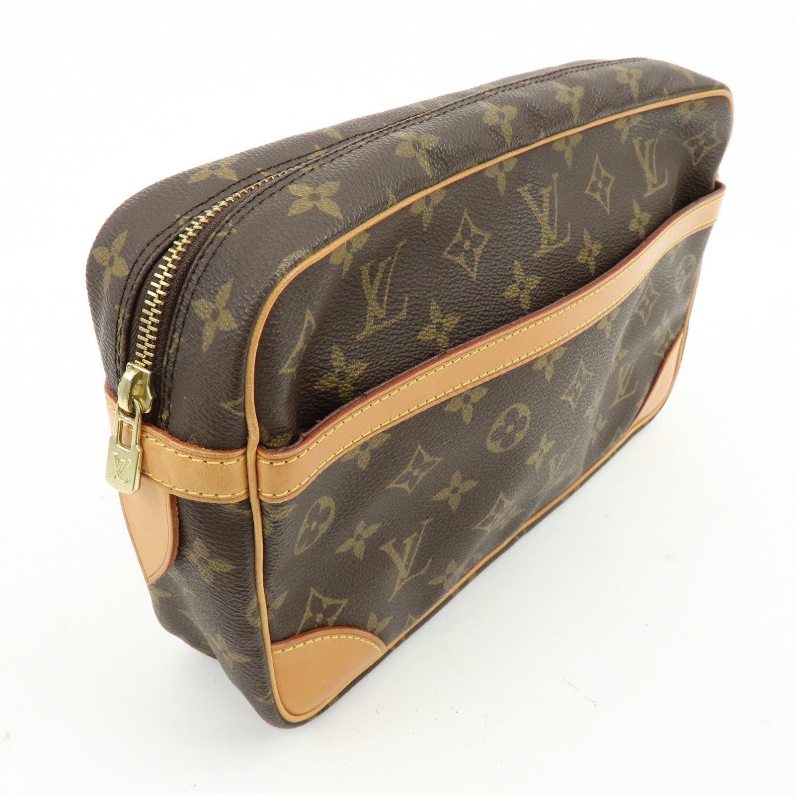 Louis Vuitton Monogram Compiegne 28 Pouch Clutch Bag Brown M51845