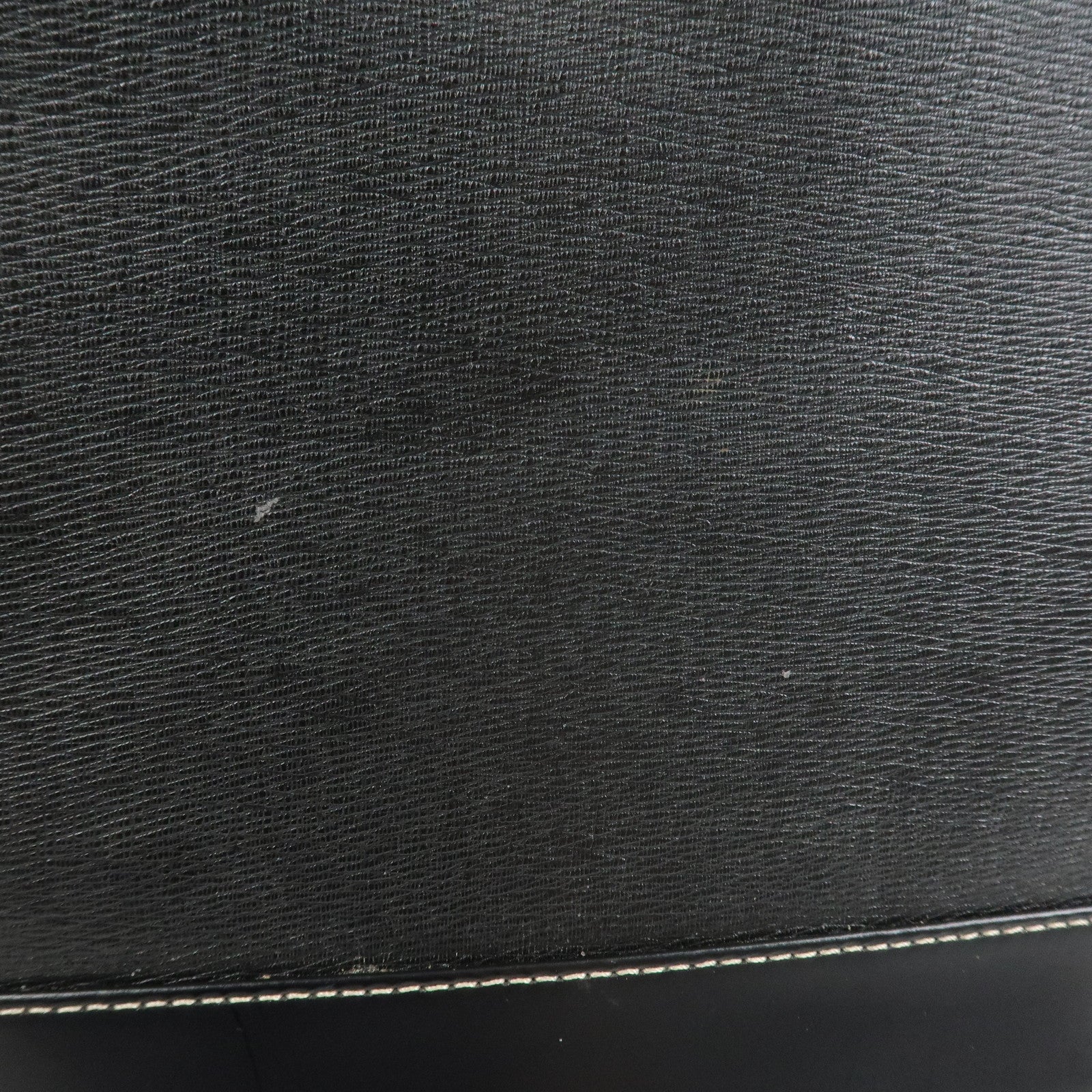 BURBERRY Logo Leather Tote Bag Shoulder Bag Hand Bag Black