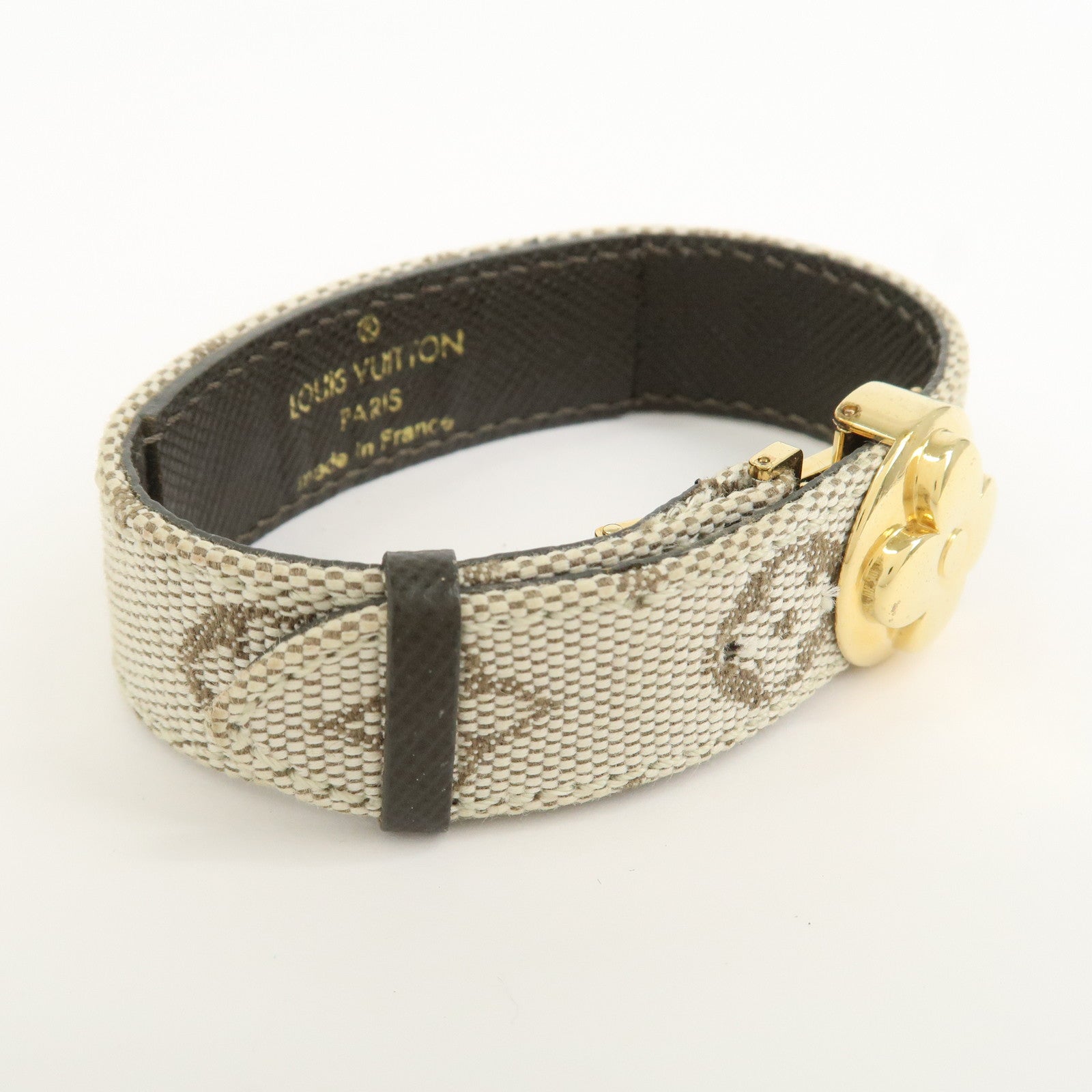 Louis Vuitton Monogram Mini Canvas Good Luck Bracelet Khaki M64458