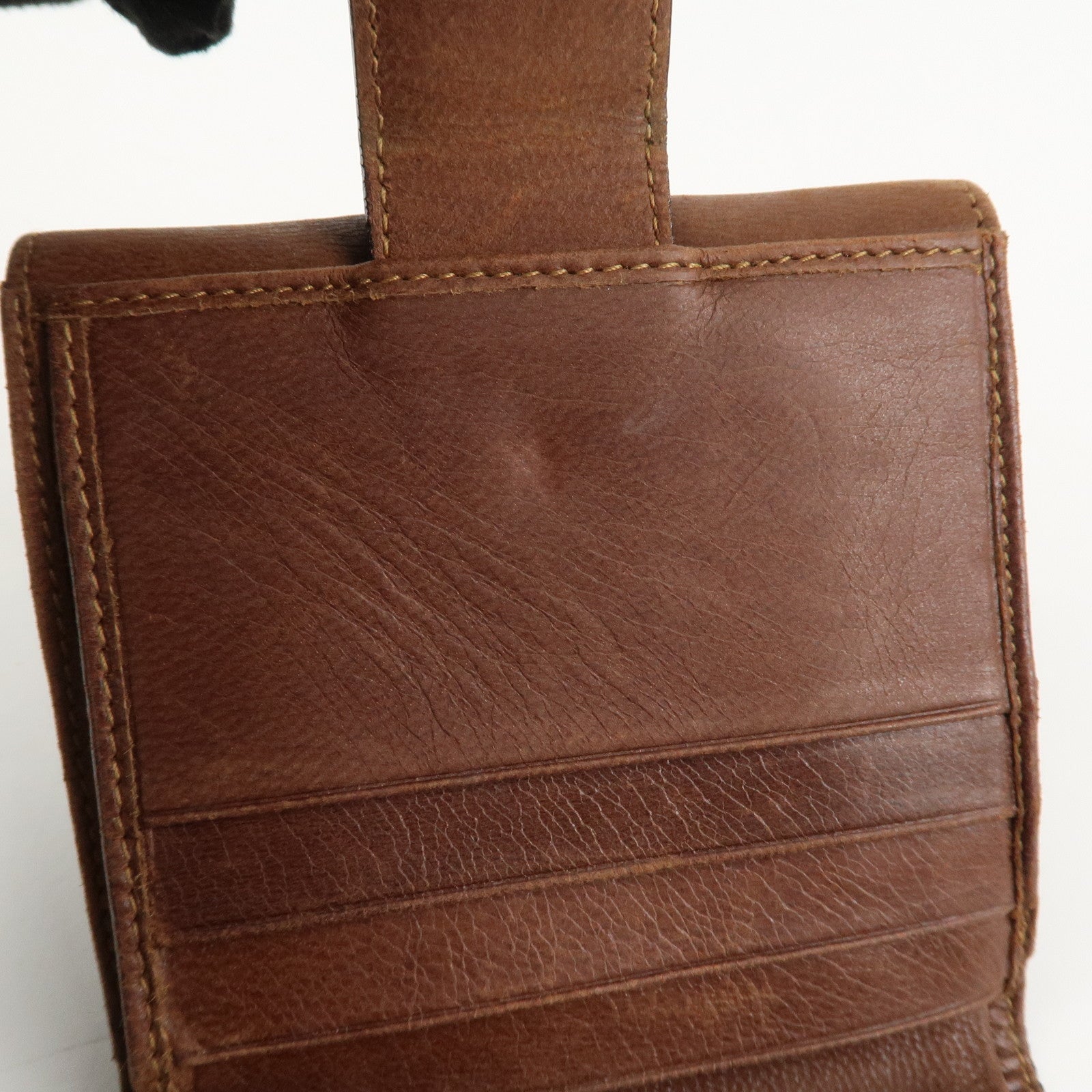 Christian Dior Leather Denim Bi-fold Compact Wallet 46BM-0024 Used