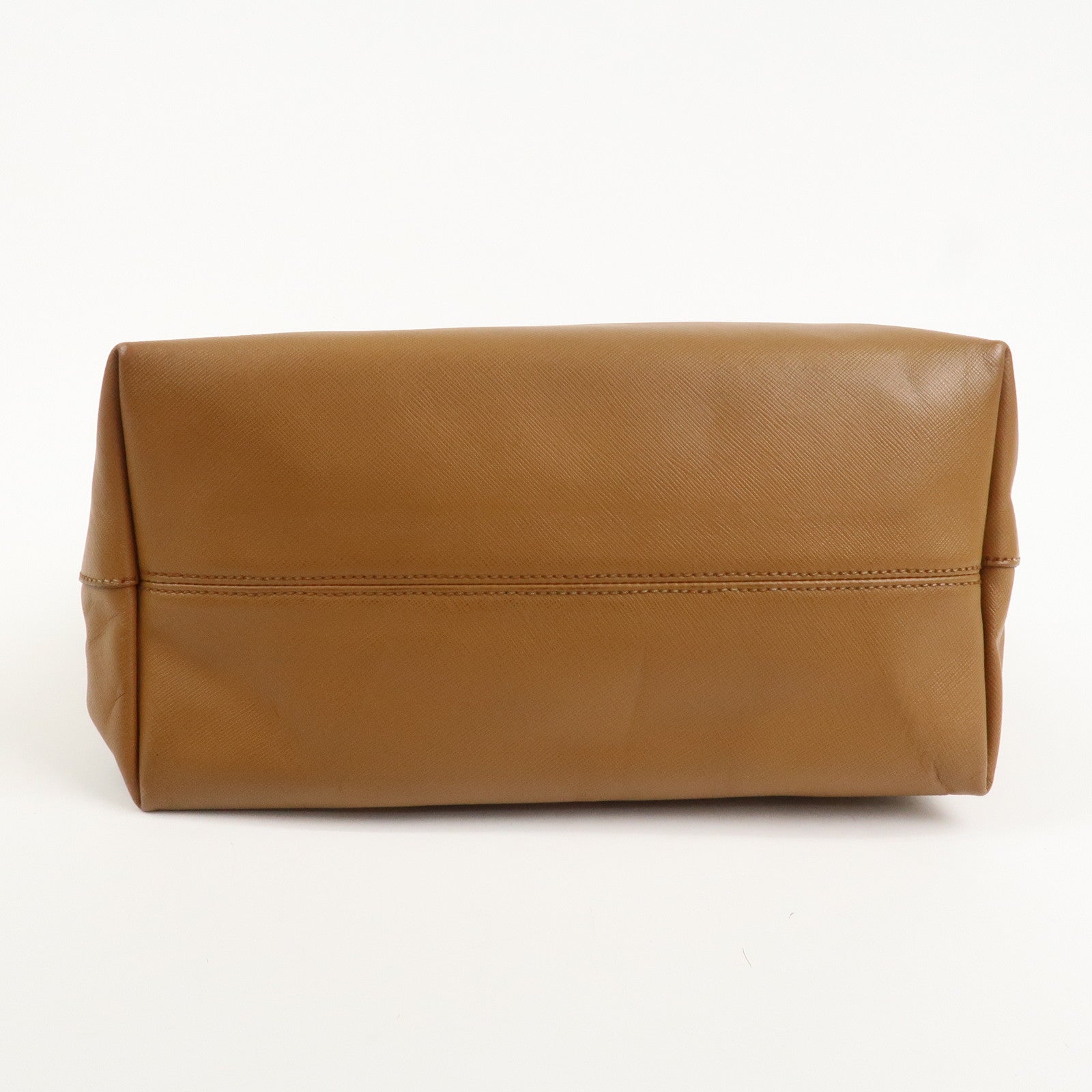 PRADA Triangle Logo Leather 2Way Bag Shoulder Bag Brown