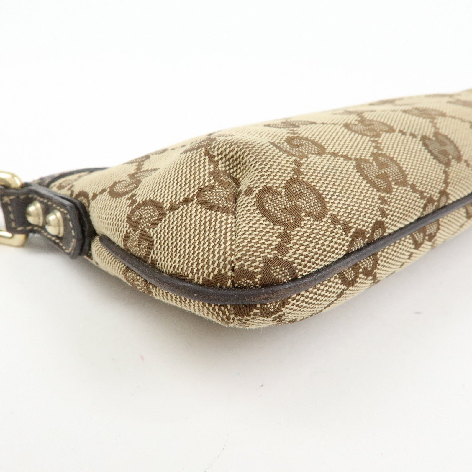 GUCCI Sherry Interlocking G Canvas Leather Mini Clutch Bag 191184