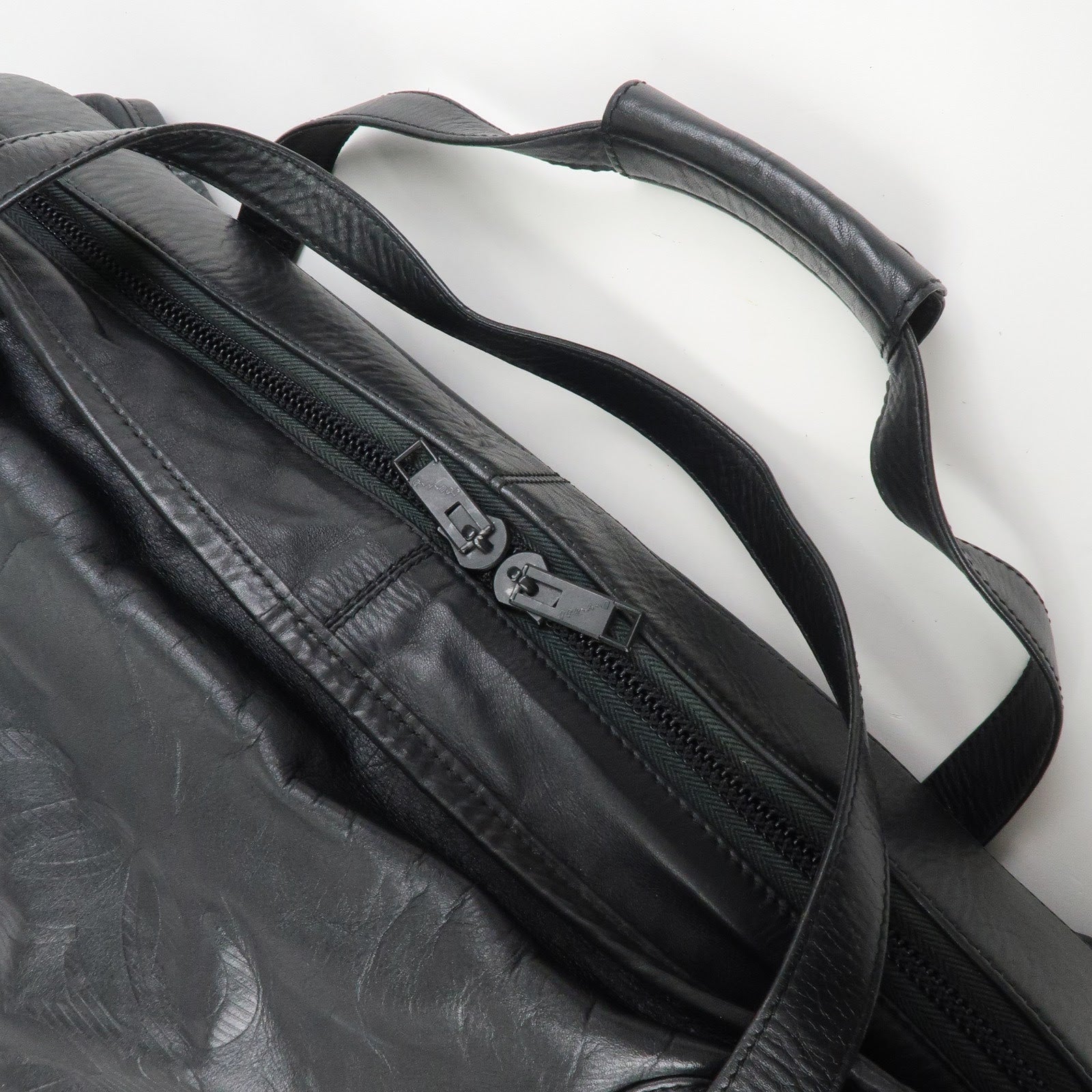 LOEWE Anagram Leather Boston Bag Hand Bag Travel Bag Black