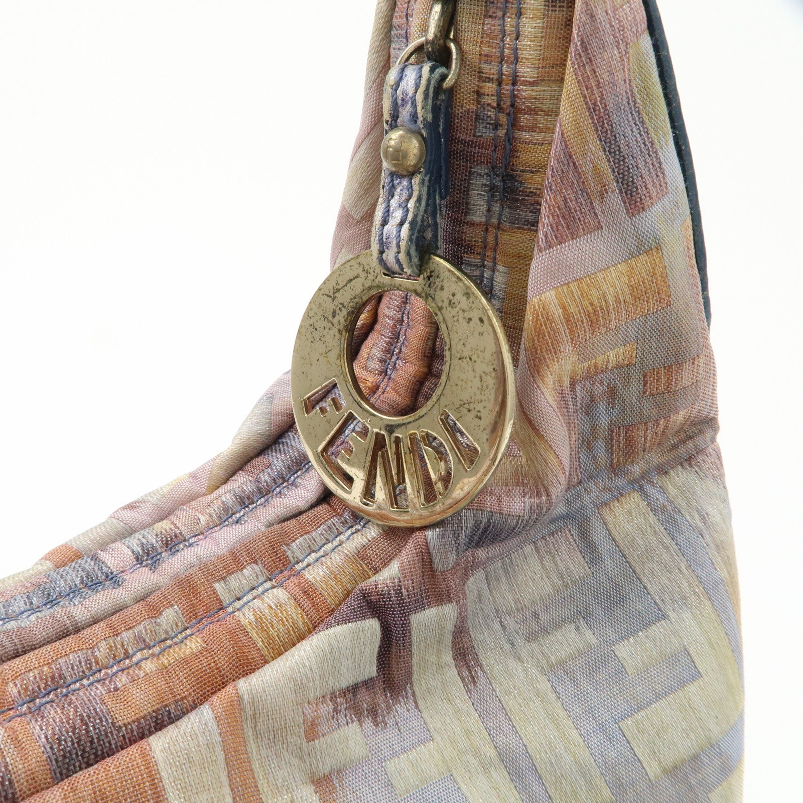 FENDI Zucca Canvas Chain Shoulder Bag Multicolor 8BR581