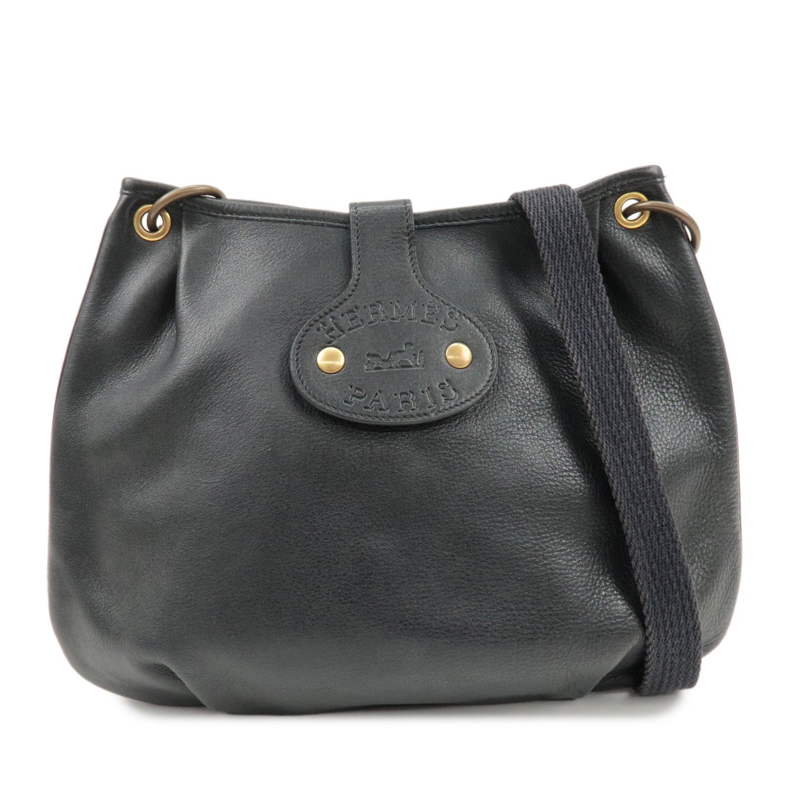 HERMES Mini Rodeo Leather Shoulder Bag Crossbody Bag Q Engraved Used