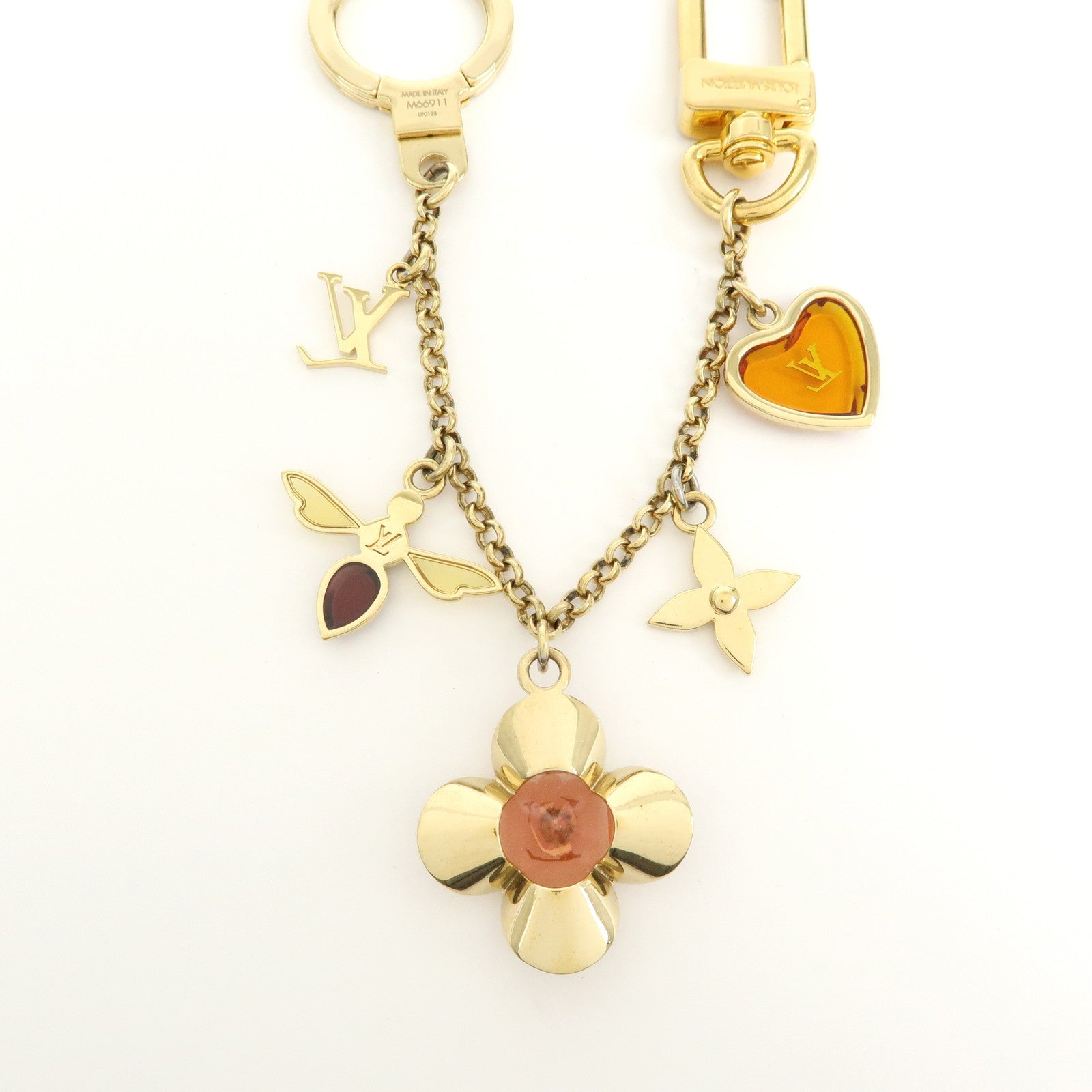 Louis Vuitton Bijou Sac Chaine Bee Fleur Bag Charm Gold M66911