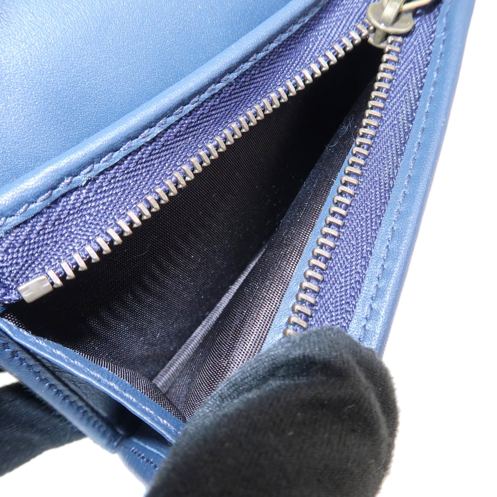 GUCCI GG Marmont Denim Leather Compact Bi-fold Wallet Blue 466492