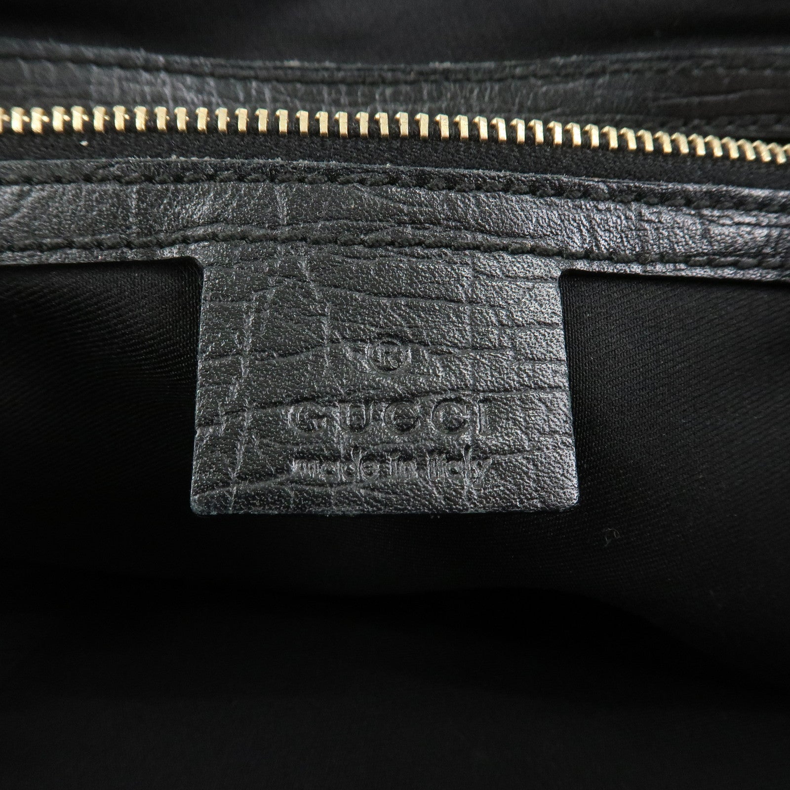 GUCCI Sherry GG Canvas Leathe Tote Bag Hand Bag Black