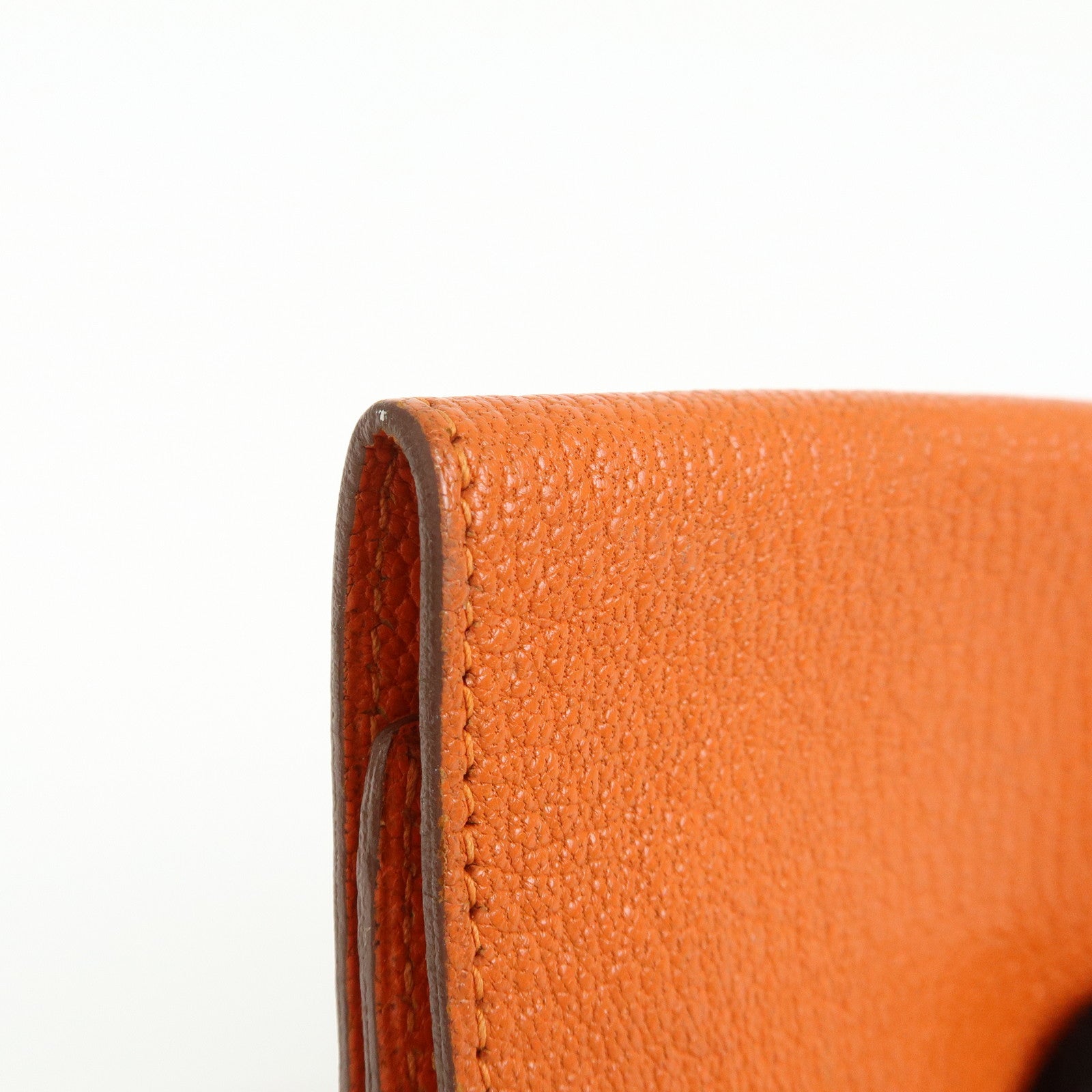 HERMES Sellier Togo Leather 4 Key Case Key Holder □F Stamped Orange