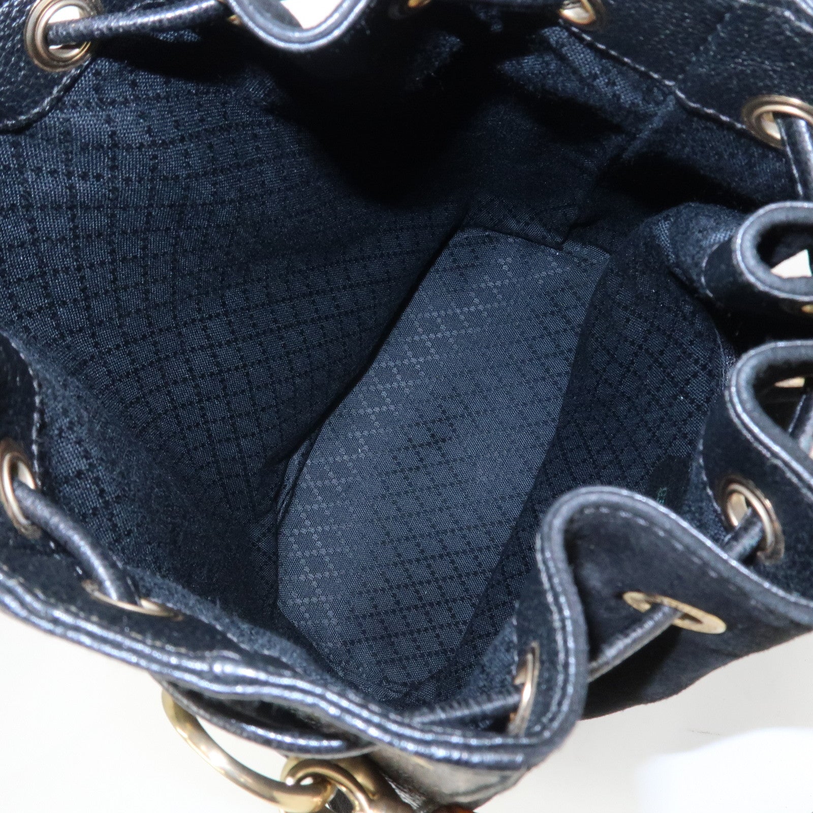 GUCCI Bamboo Logo Suede Leather 2WAY Bag Hand Bag Black 001・2855