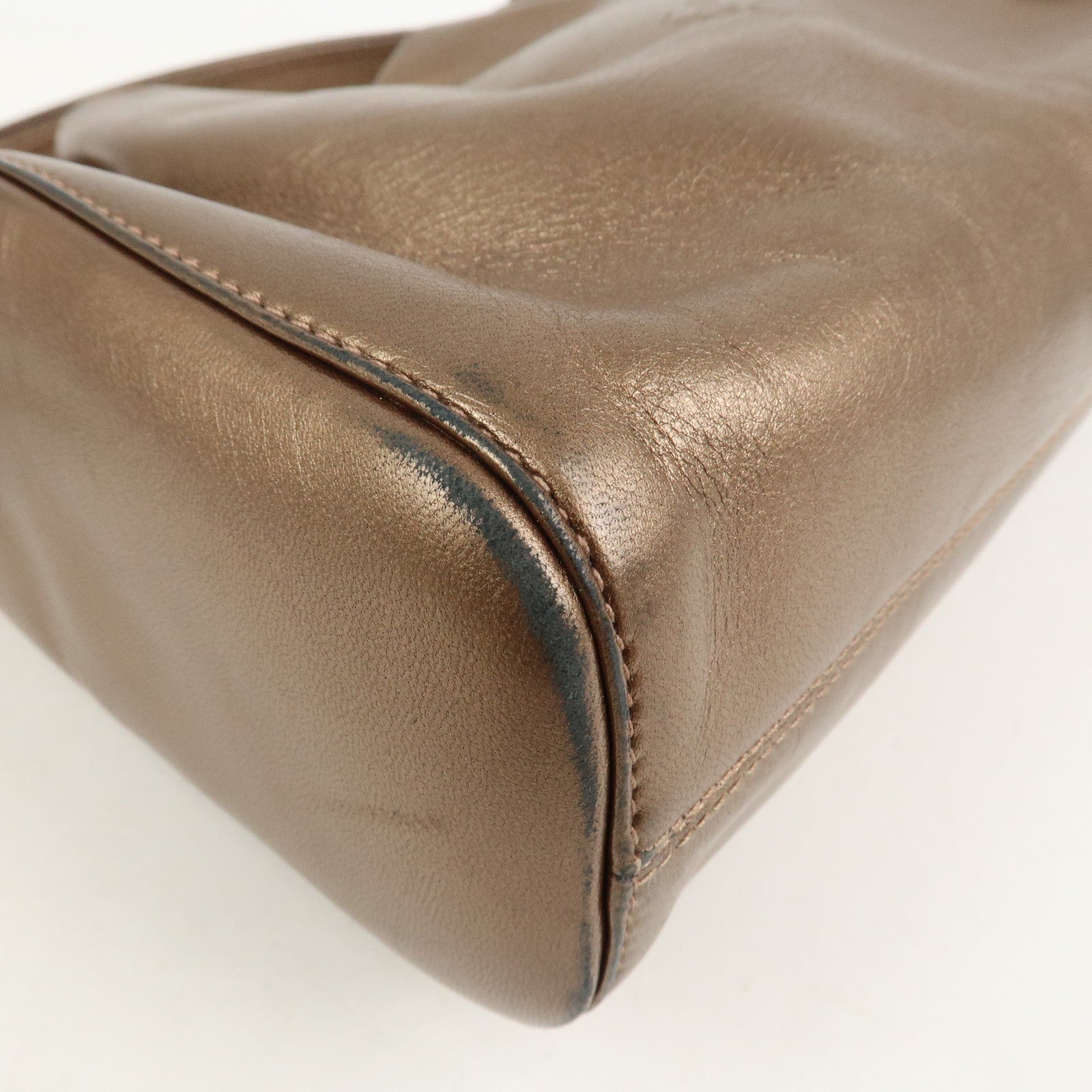 LOEWE Anagram Logo Leather Shoulder Bag Hand Bag Brown