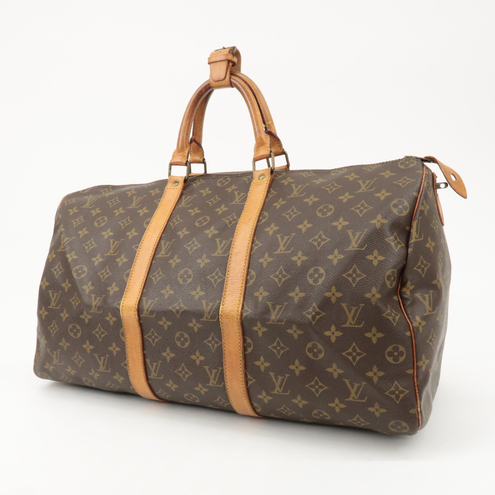Louis Vuitton Monogram Keep All 50 Boston Bag Brown M41426 Used