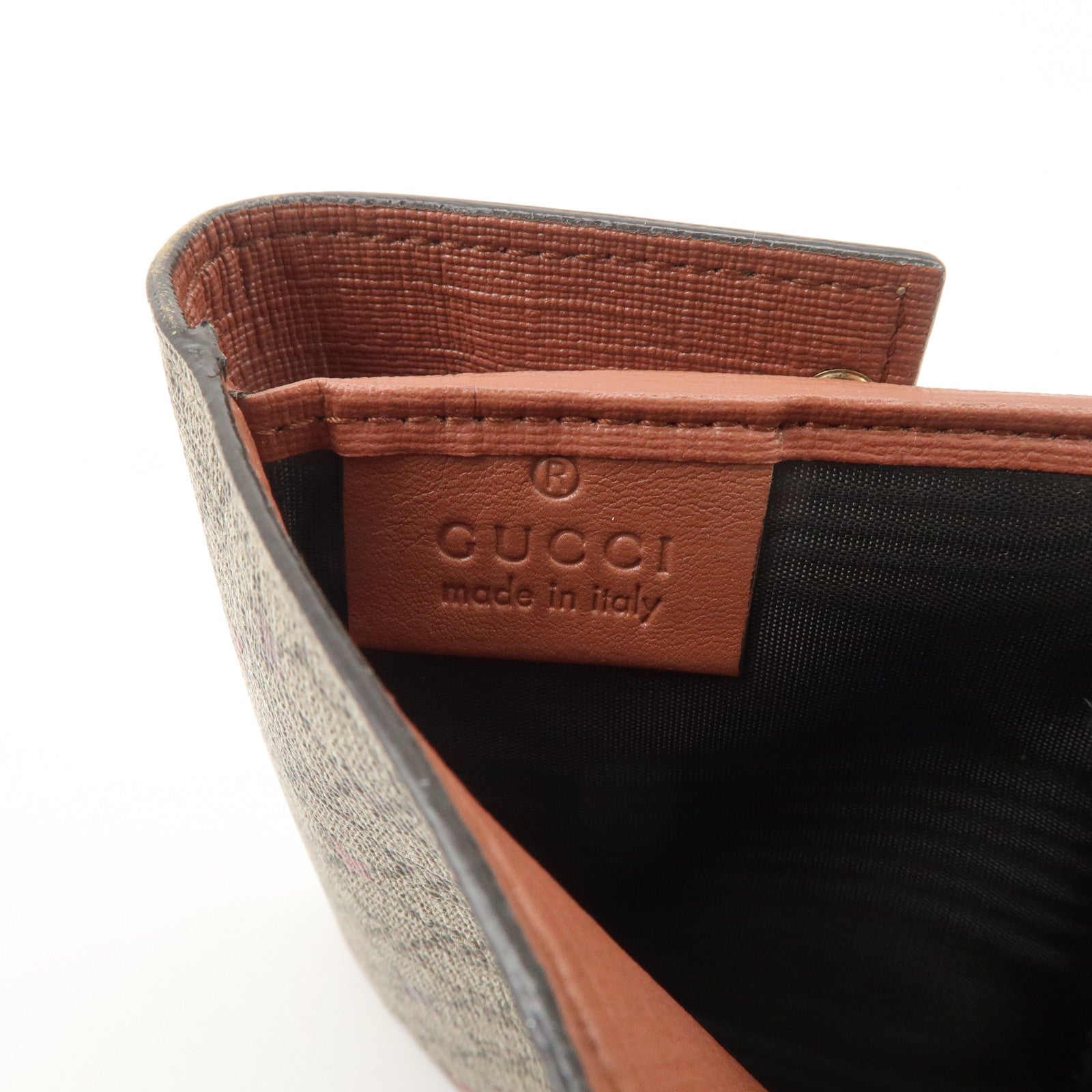 GUCCI Interlocking G GG Supreme Star Tri-Fold Compact Wallet 212106 Used