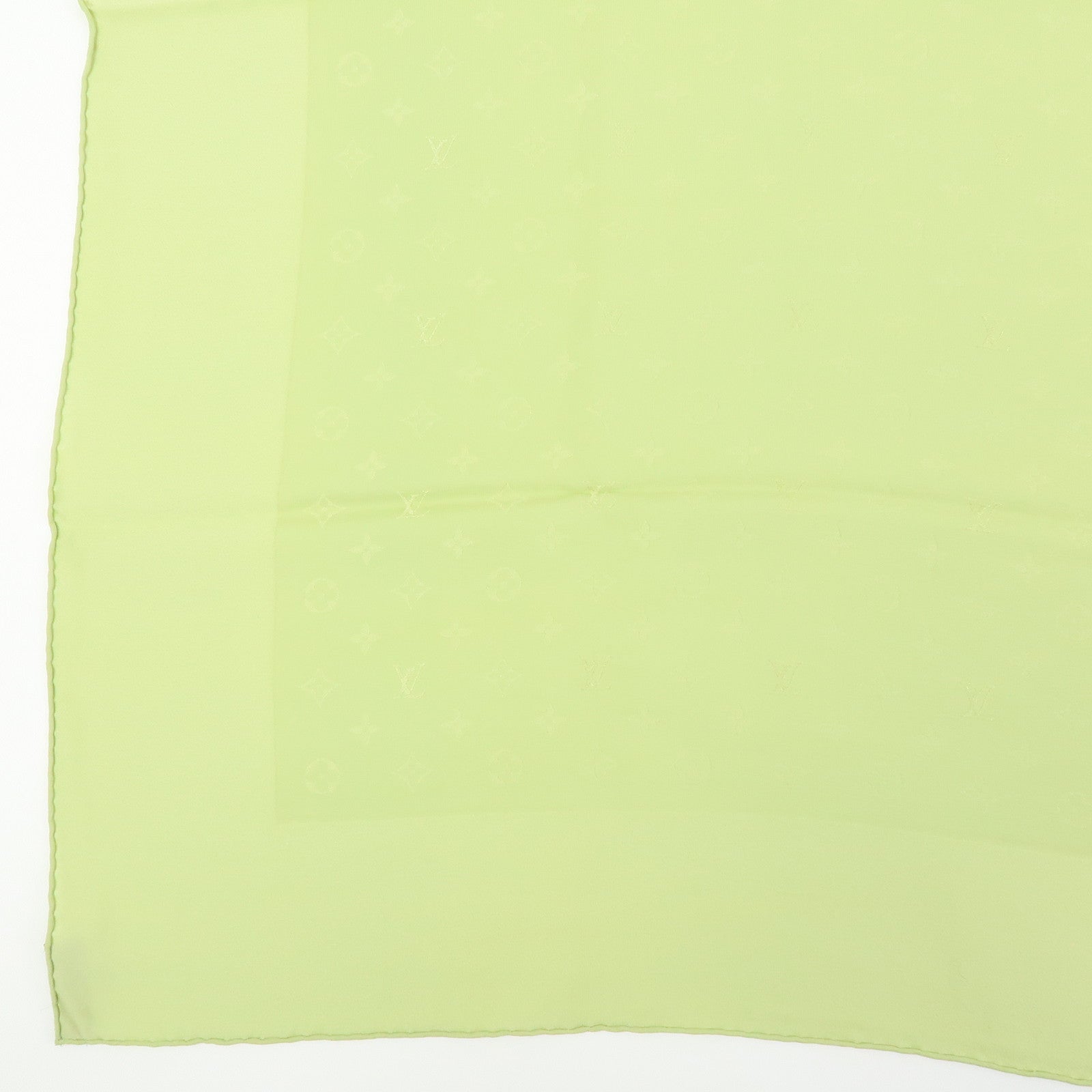 Louis Vuitton Monogram Silk 100% Scarf 85x85 Light Green