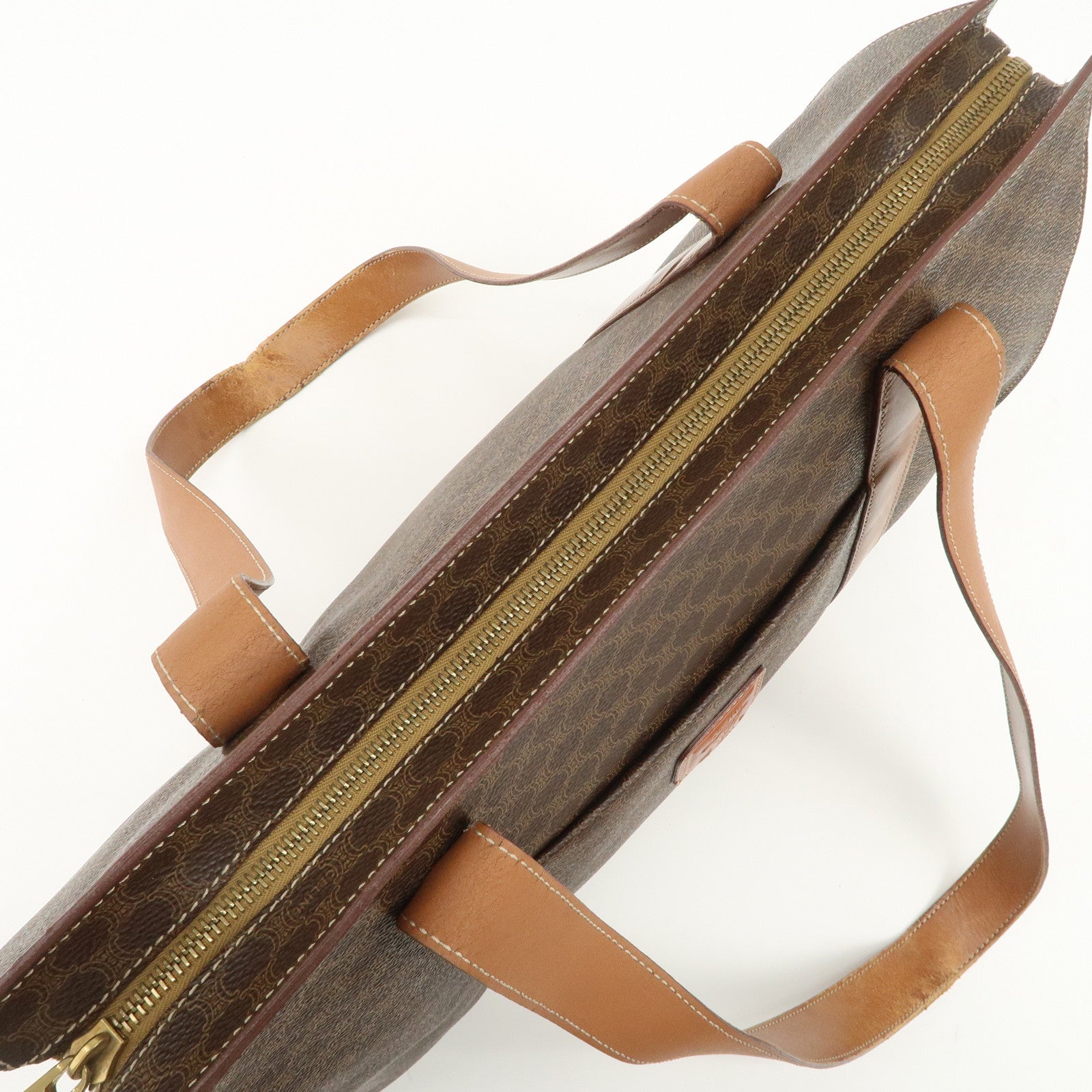 CELINE Macadam PVC Leather Tote Bag Shoulder Bag Brown