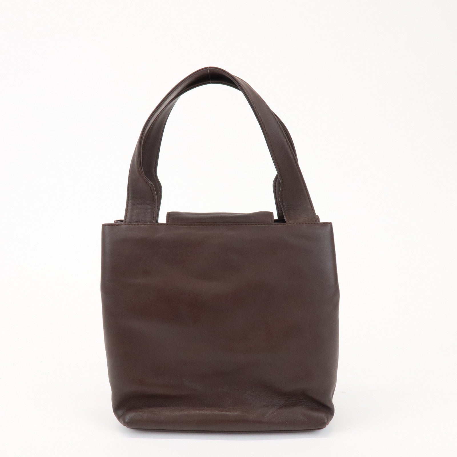 LOEWE Anagram Logo Leather Hand Bag Mini Tote Bag Brown
