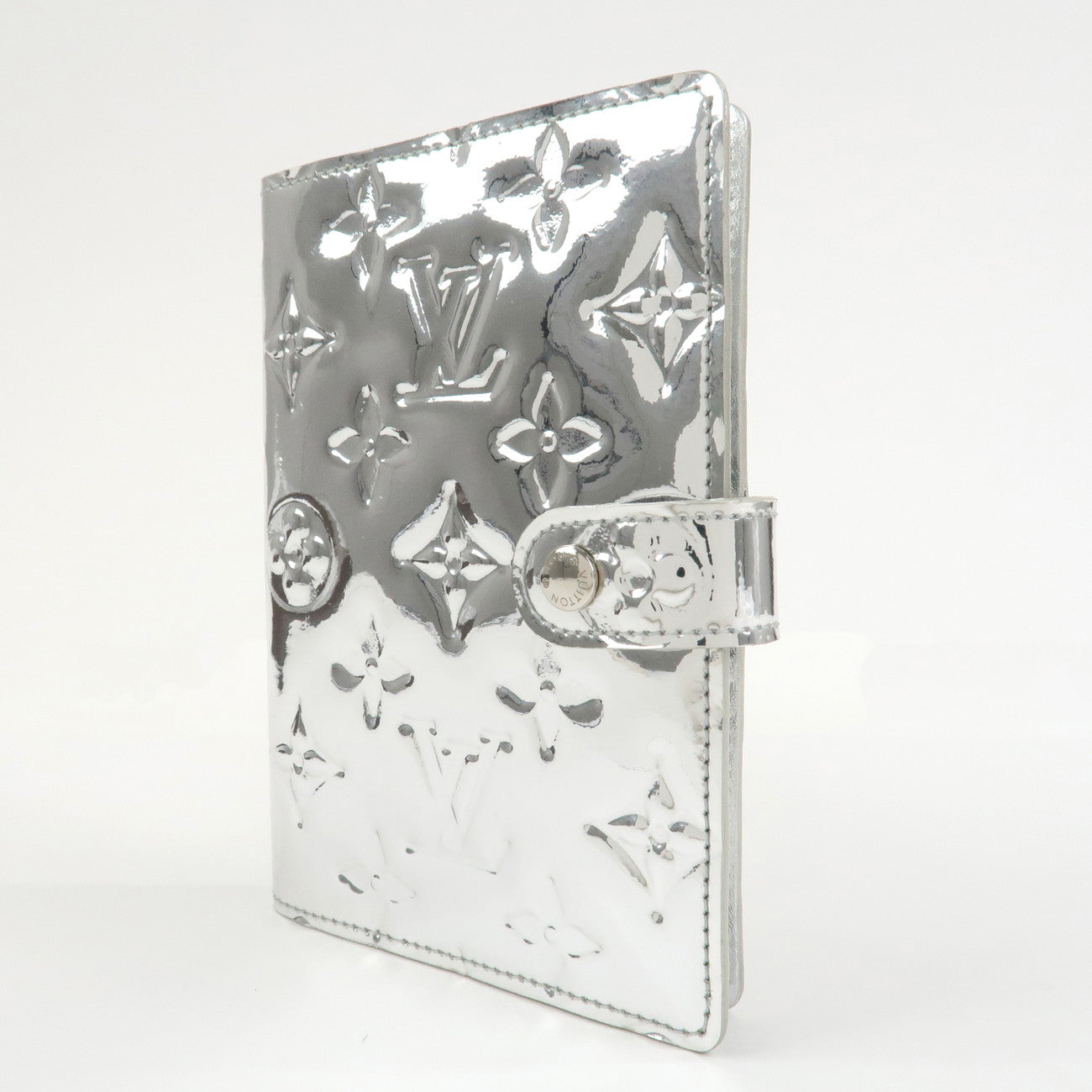 Louis Vuitton Monogram Miroir Agenda PM Planner Cover Argent R20963