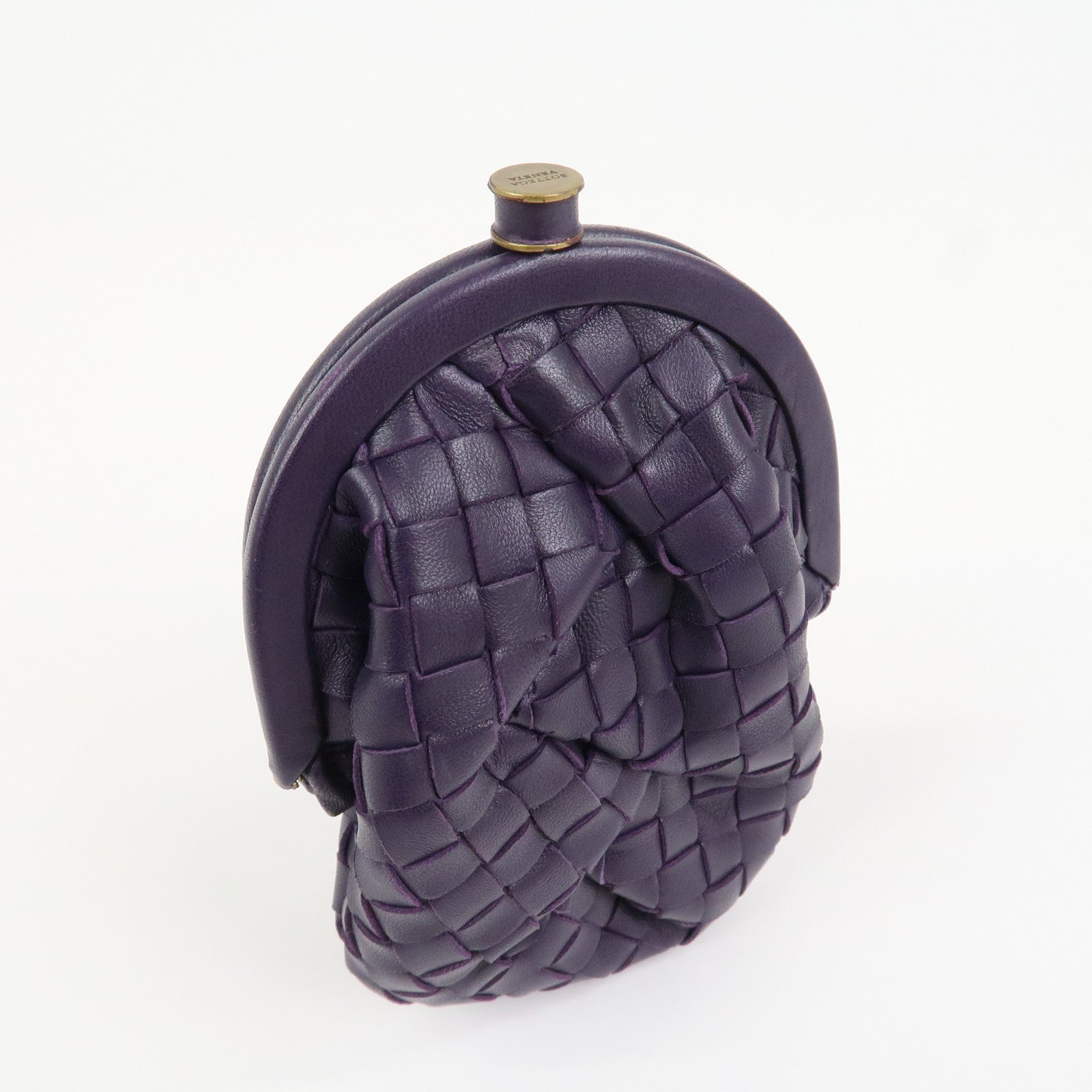BOTTEGA VENETA Intrecciato Leather Coin Case Purple 203783