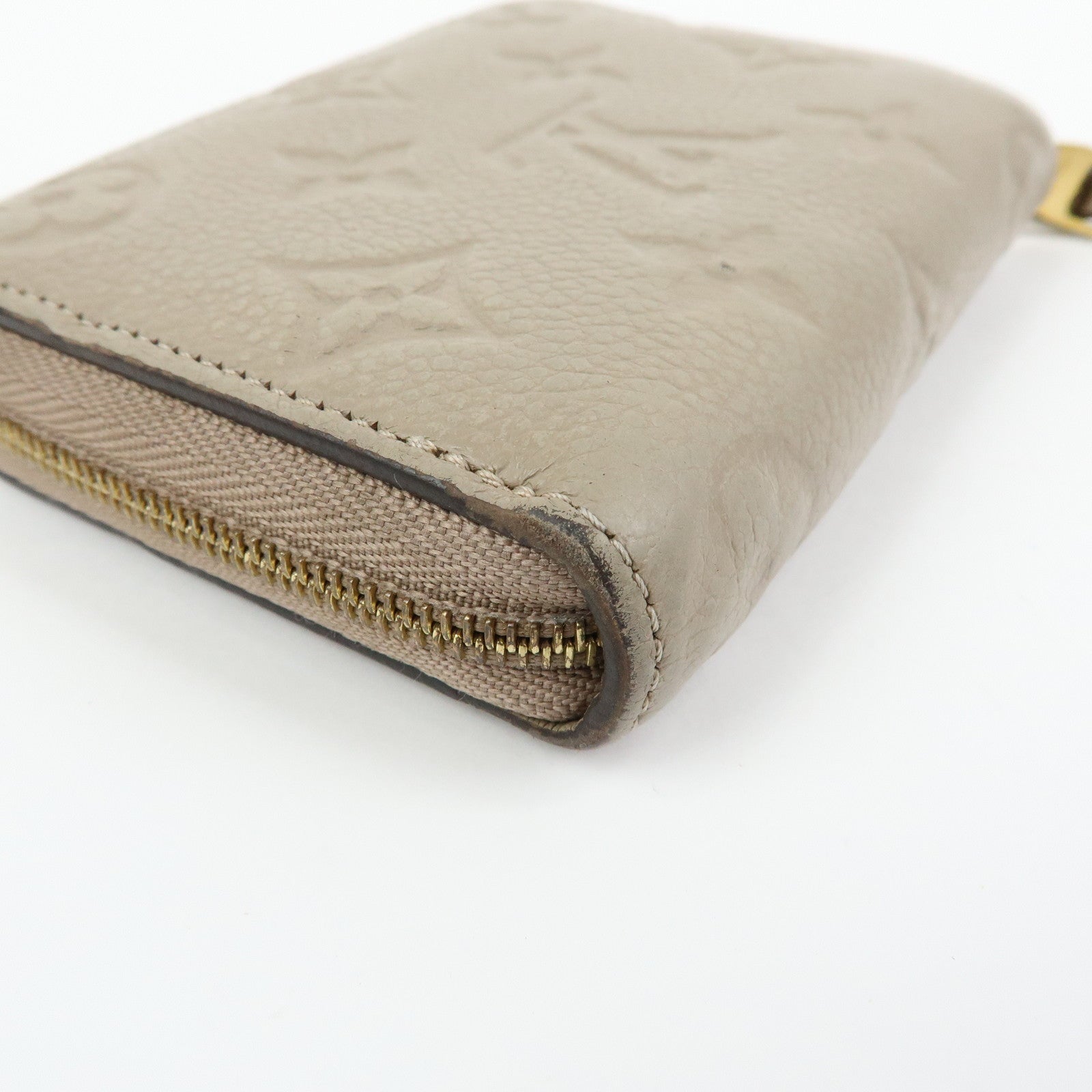 Louis Vuitton Monogram Empreinte Round Zippy Coin Case Beige M68696