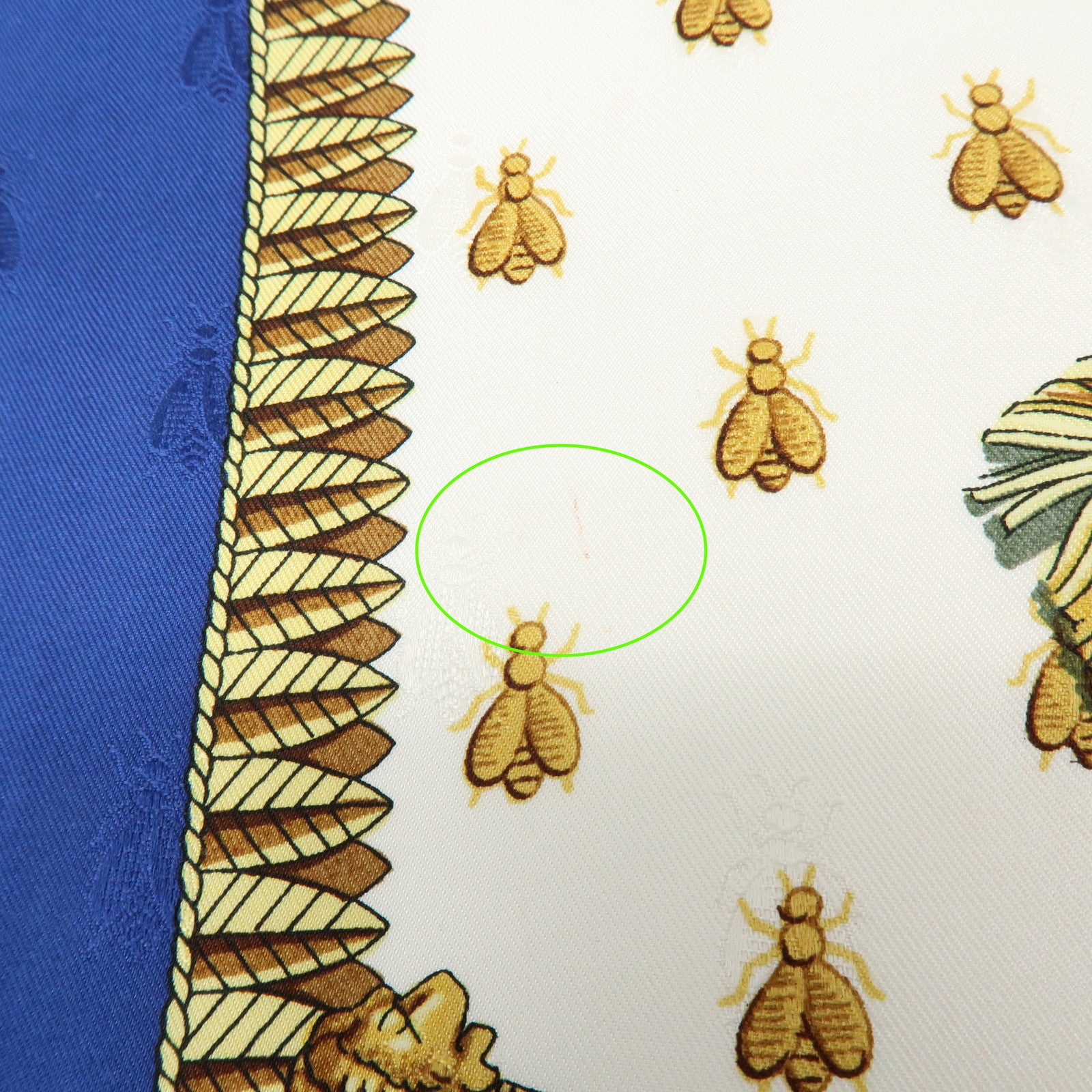 HERMES Carre 90 Silk 100% Scarf NAPOLEON Blue White