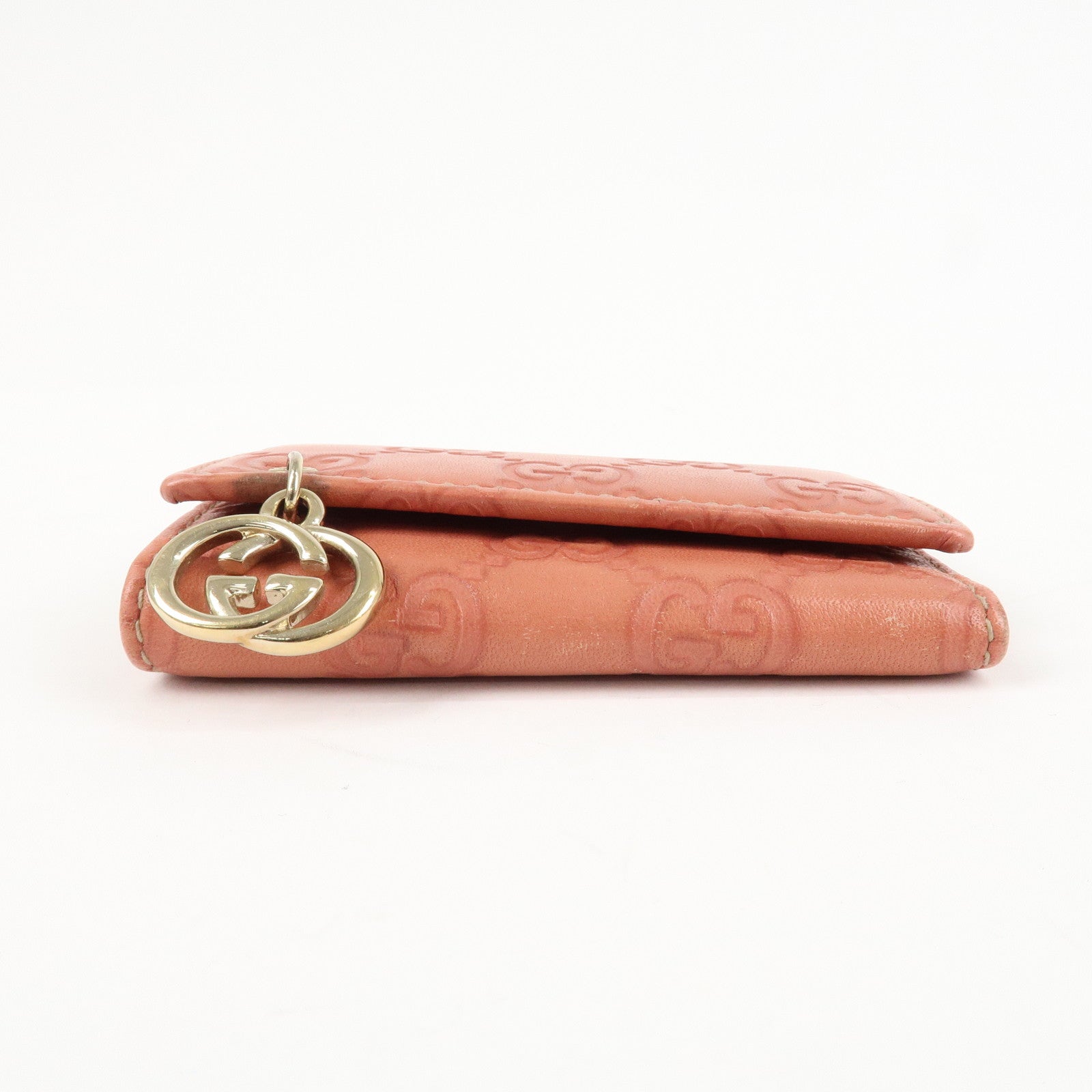GUCCI Guccissima Leather 6 Rings Key Case Pink Gold HDW 212111 Used