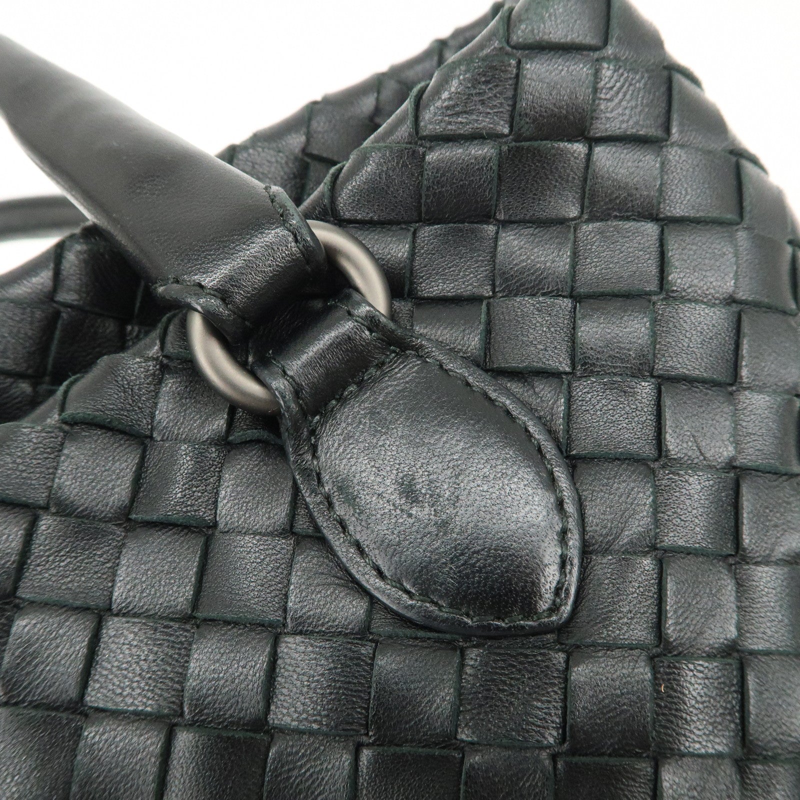 BOTTEGA VENETA Intrecciato Leather Tote Bag Hand Bag Black 225166