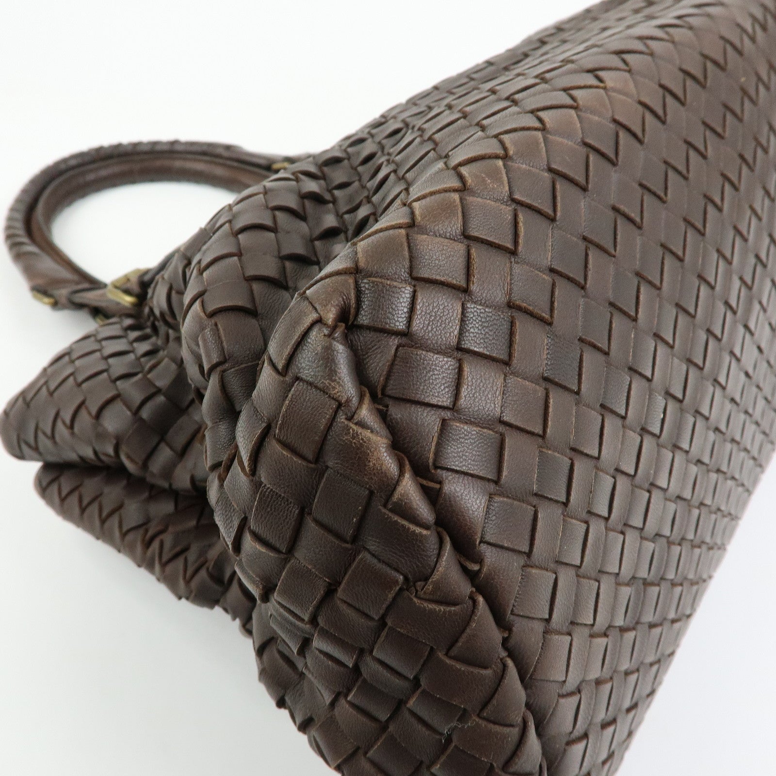 BOTTEGA VENETA Intrecciato Leather Tote Bag Hand Bag Brown