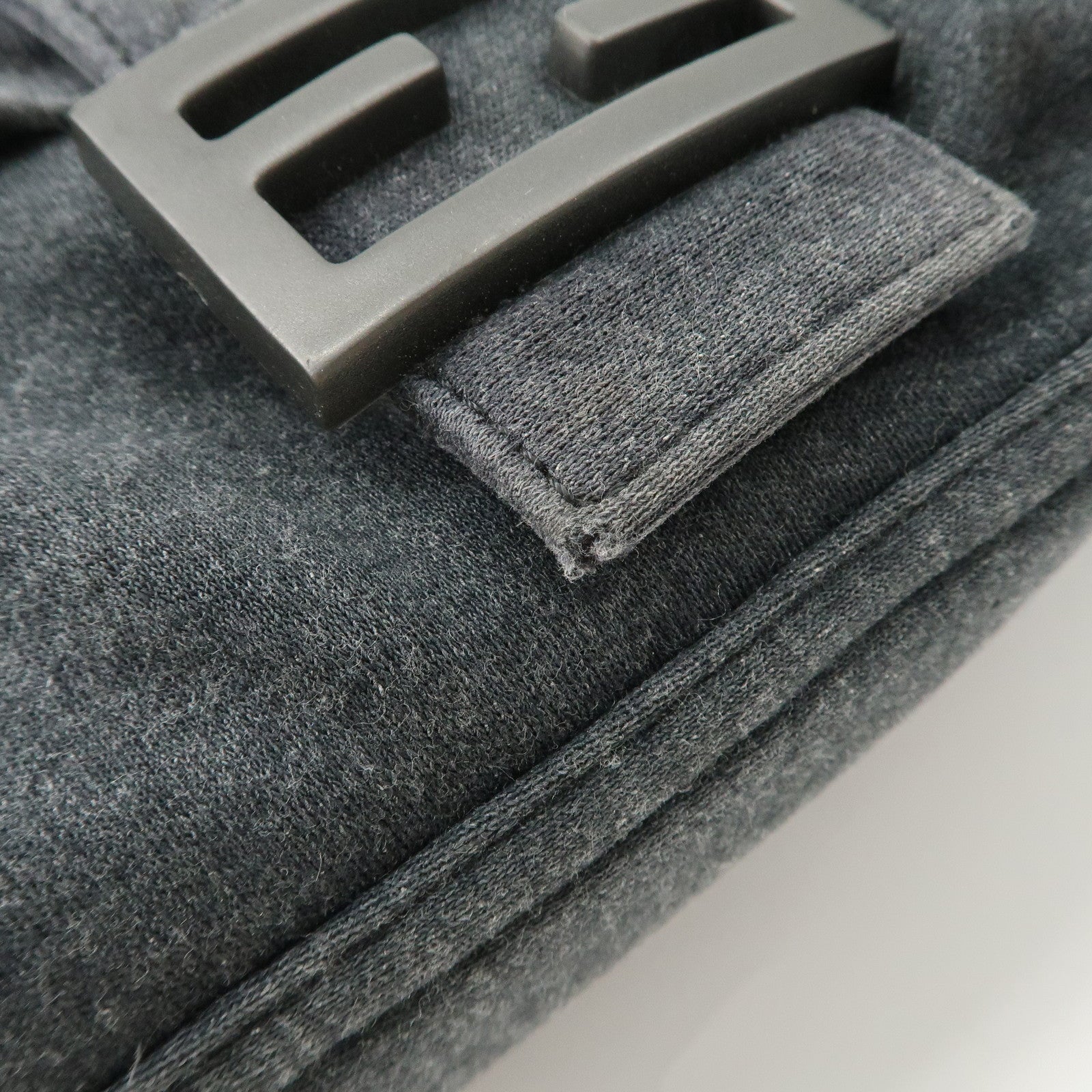 FENDI Mamma Baguette Zucca Cotton Shoulder Bag Gray 26325 Used
