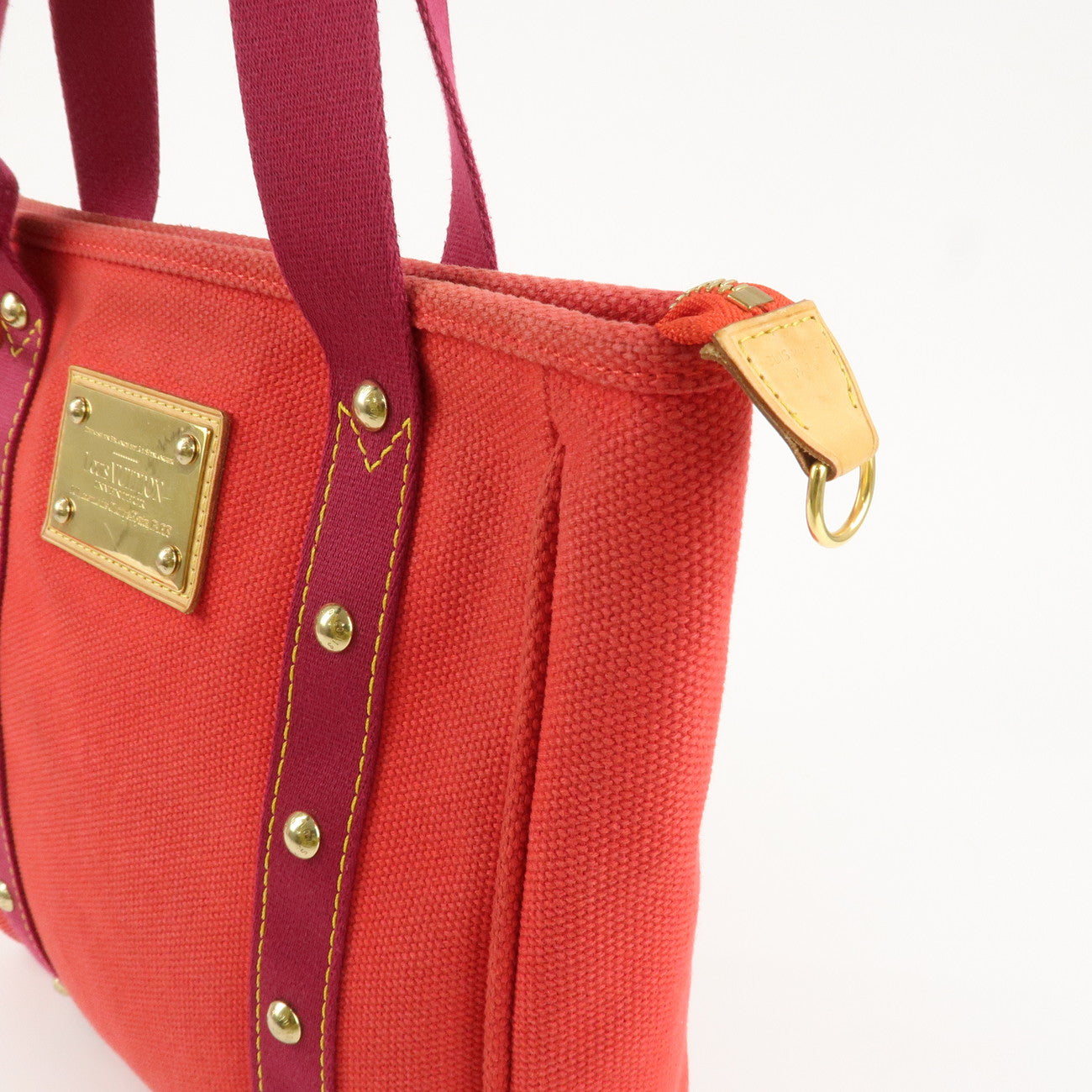 Louis Vuitton Antigua Cabas MM Tote Bag Hand Bag Rouge M40034 Used