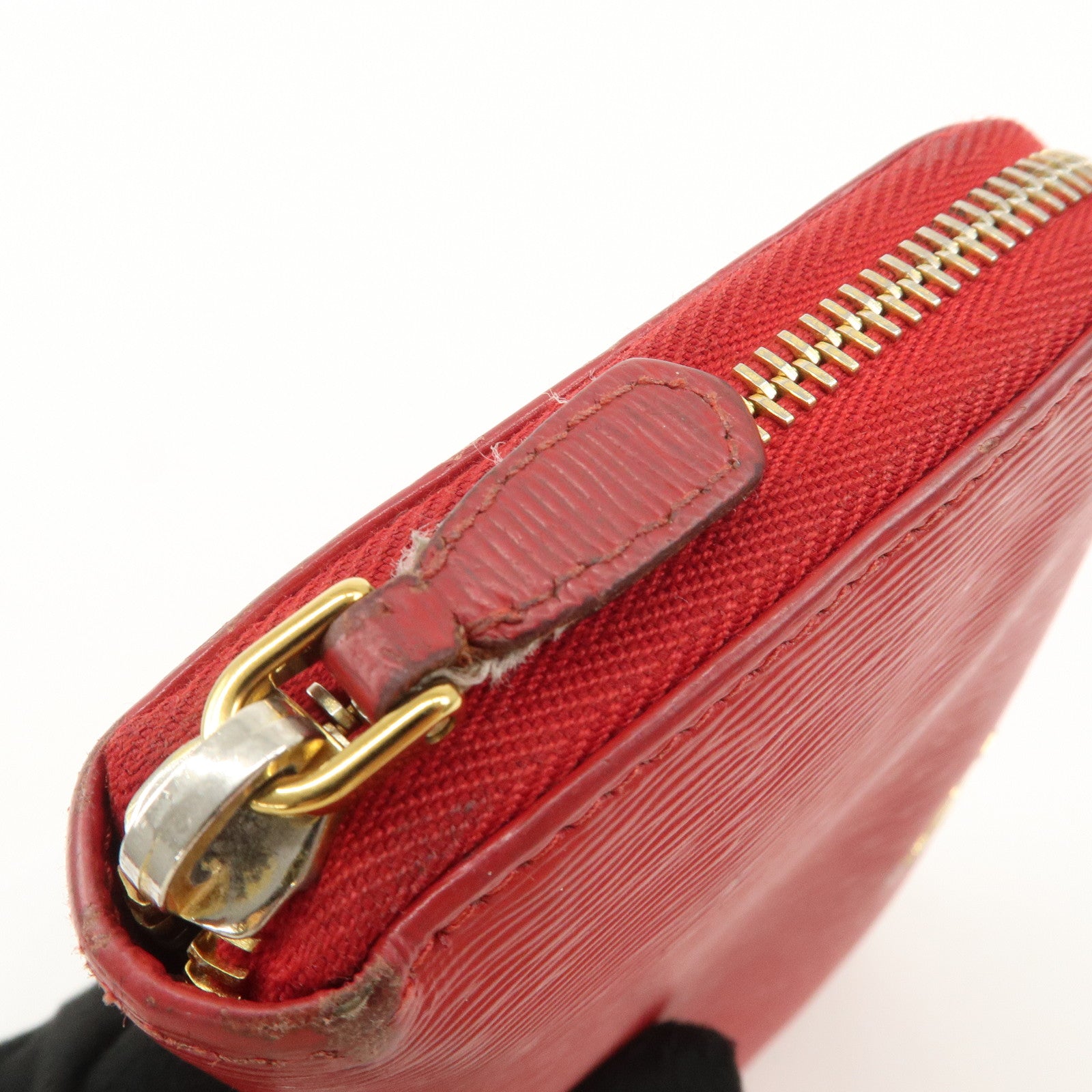 PRADA Saffiano Leather Set of 2 Long Wallet Red 1MH132 Used