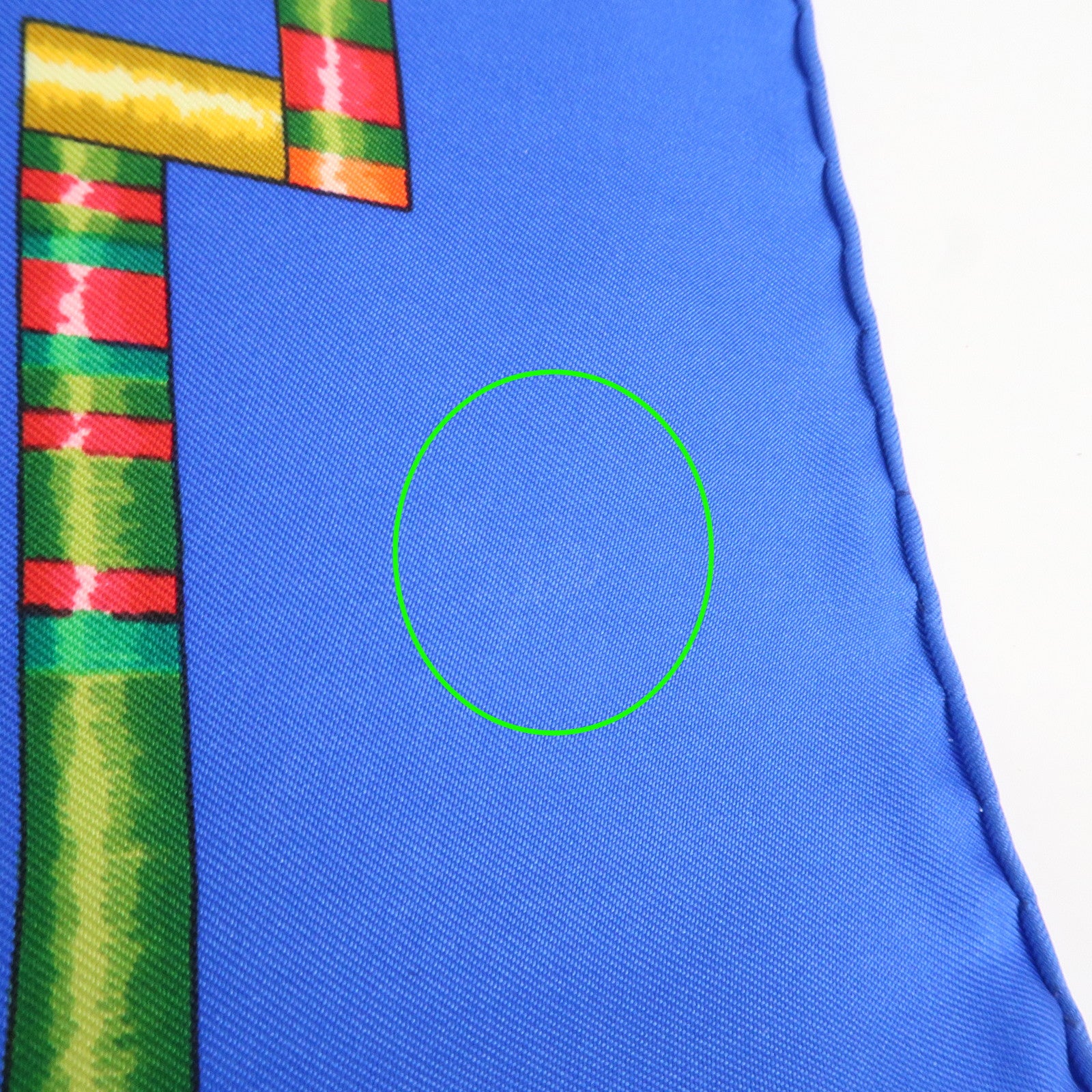 HERMES Carre 90 Silk 100% Scarf Petite main Blue White