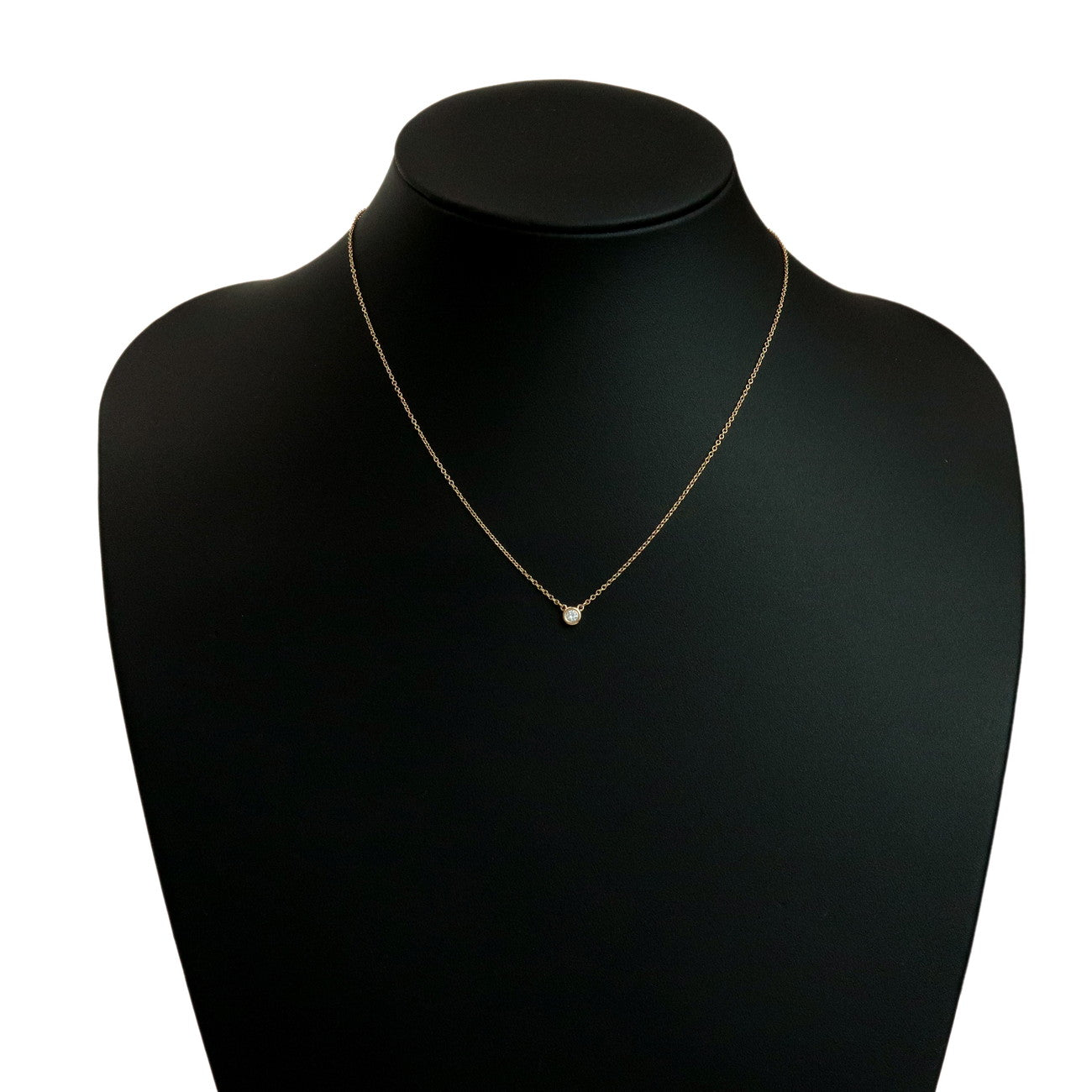 Tiffany & Co By The Yard 1P Diamond Necklace 0.08ct K18PG 750PG