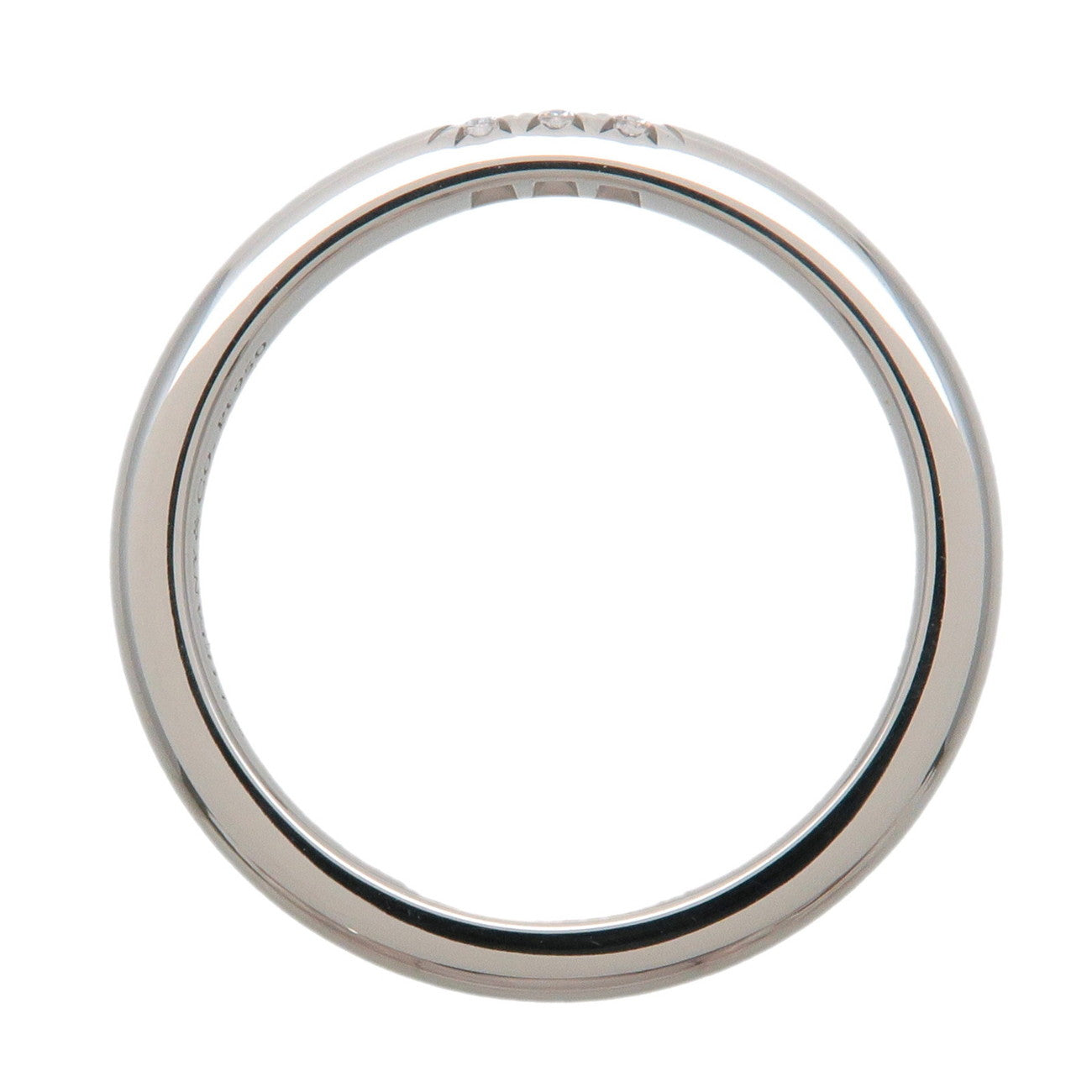 Tiffany & Co Classic Band Ring 3P Diamond PT950 Platinum US4 EU46.5