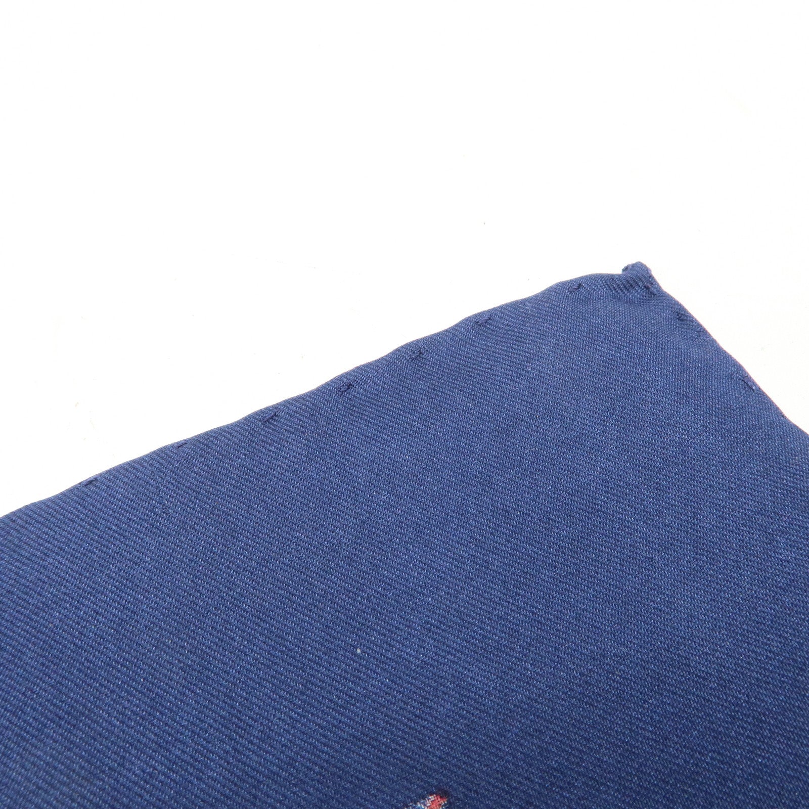 HERMES Petit Carre Silk 100% Mini Scarf Navy Red