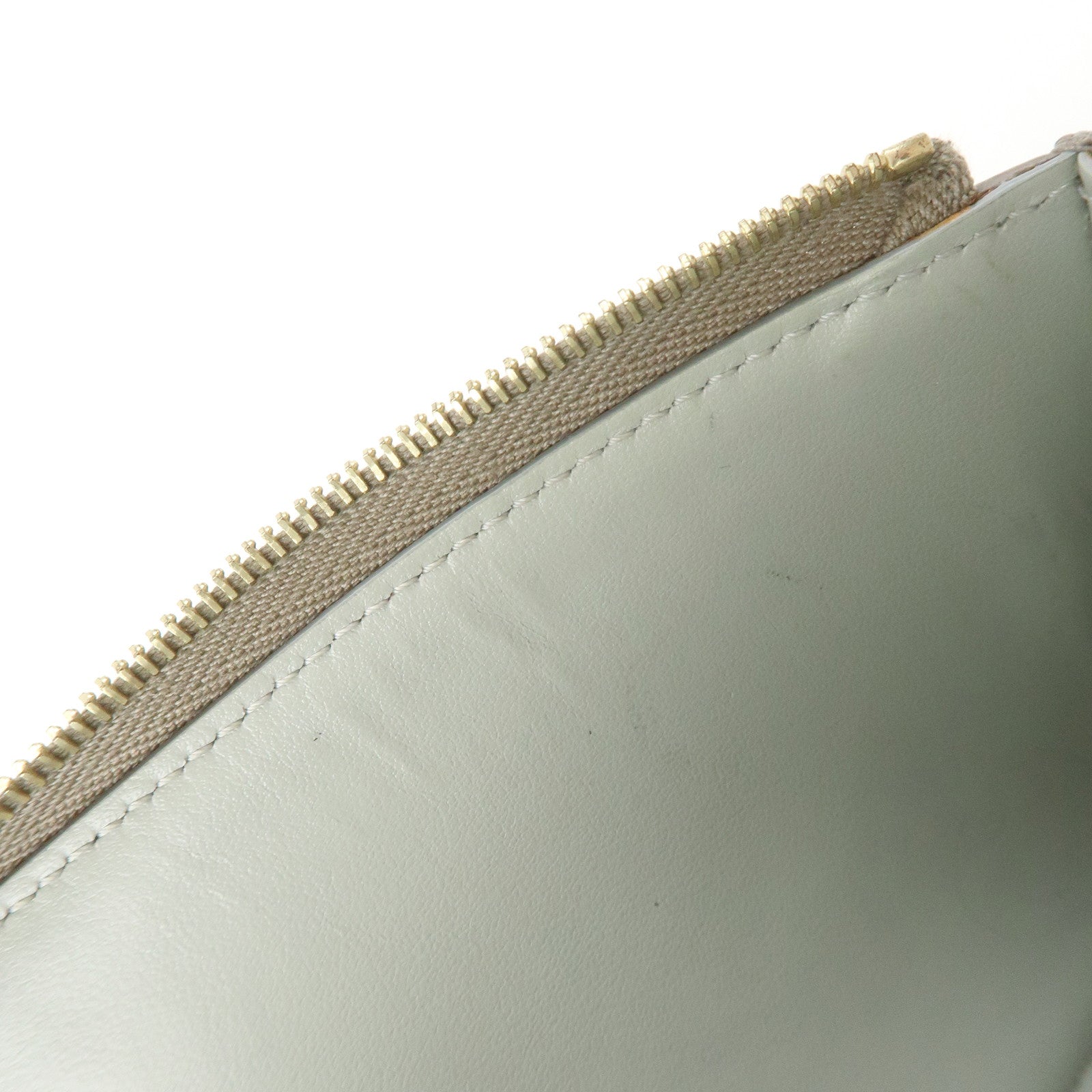 CELINE Leather Compact Wallet Card Case Beige