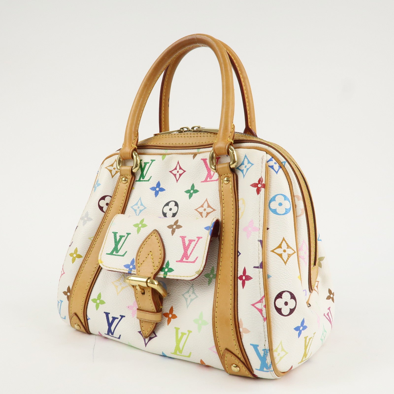 Louis Vuitton Monogram Multicolor Priscilla Hand Bag Blanc M40096 Used