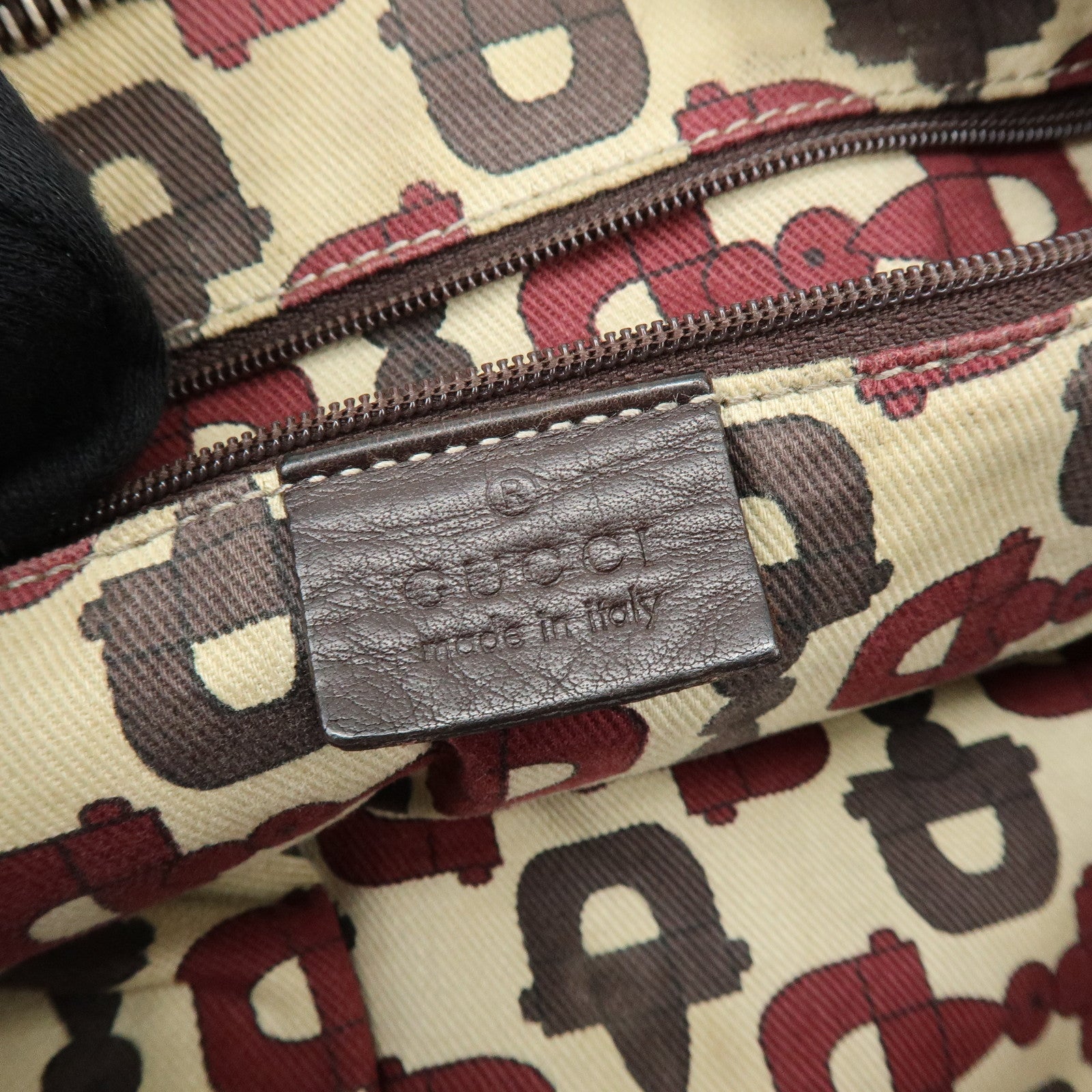 GUCCI Abbey Leather Shoulder Bag Crossbody Bag Brown 131326