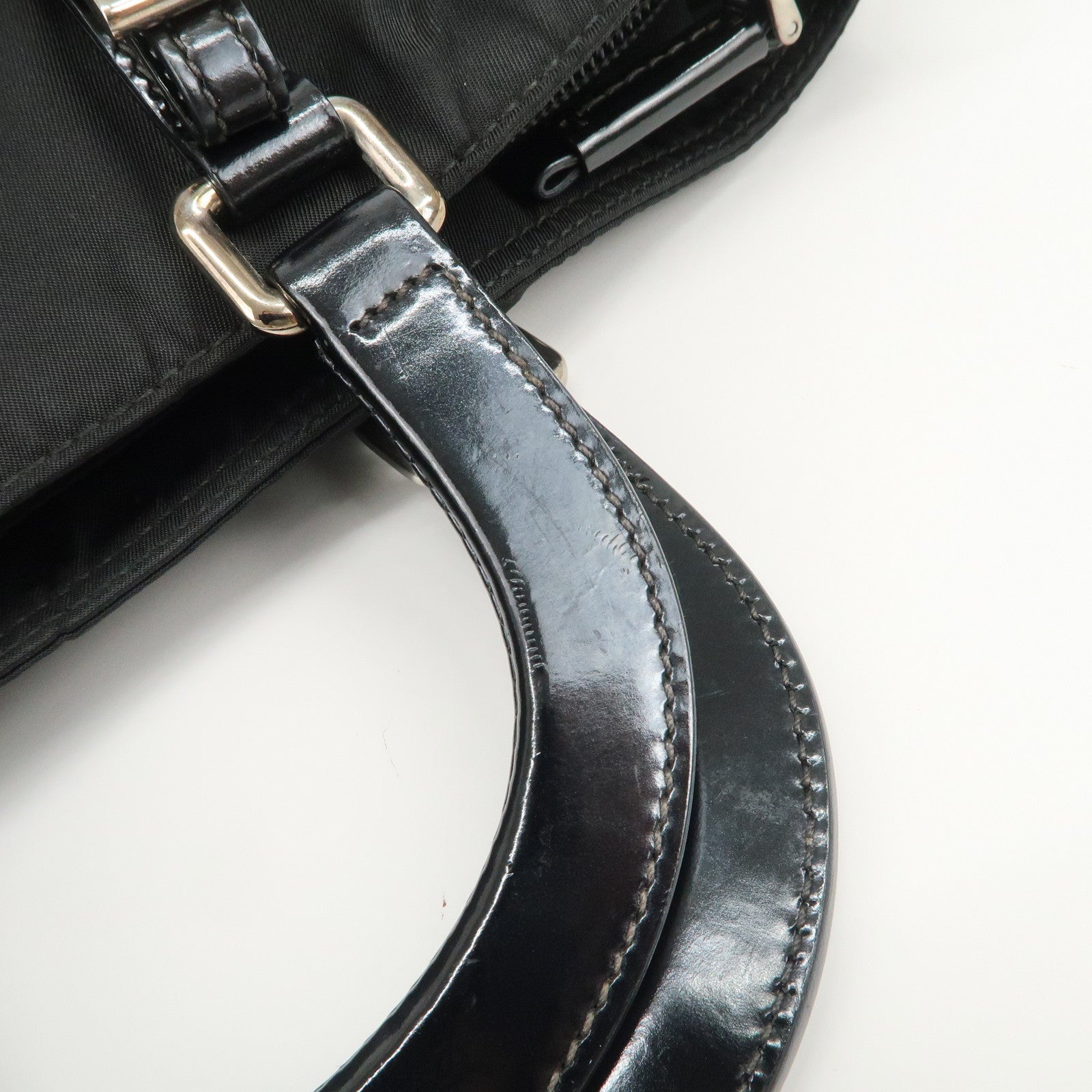 PRADA Nylon Leather 2Way Bag Hand Bag Shoulder Bag Black BR3228