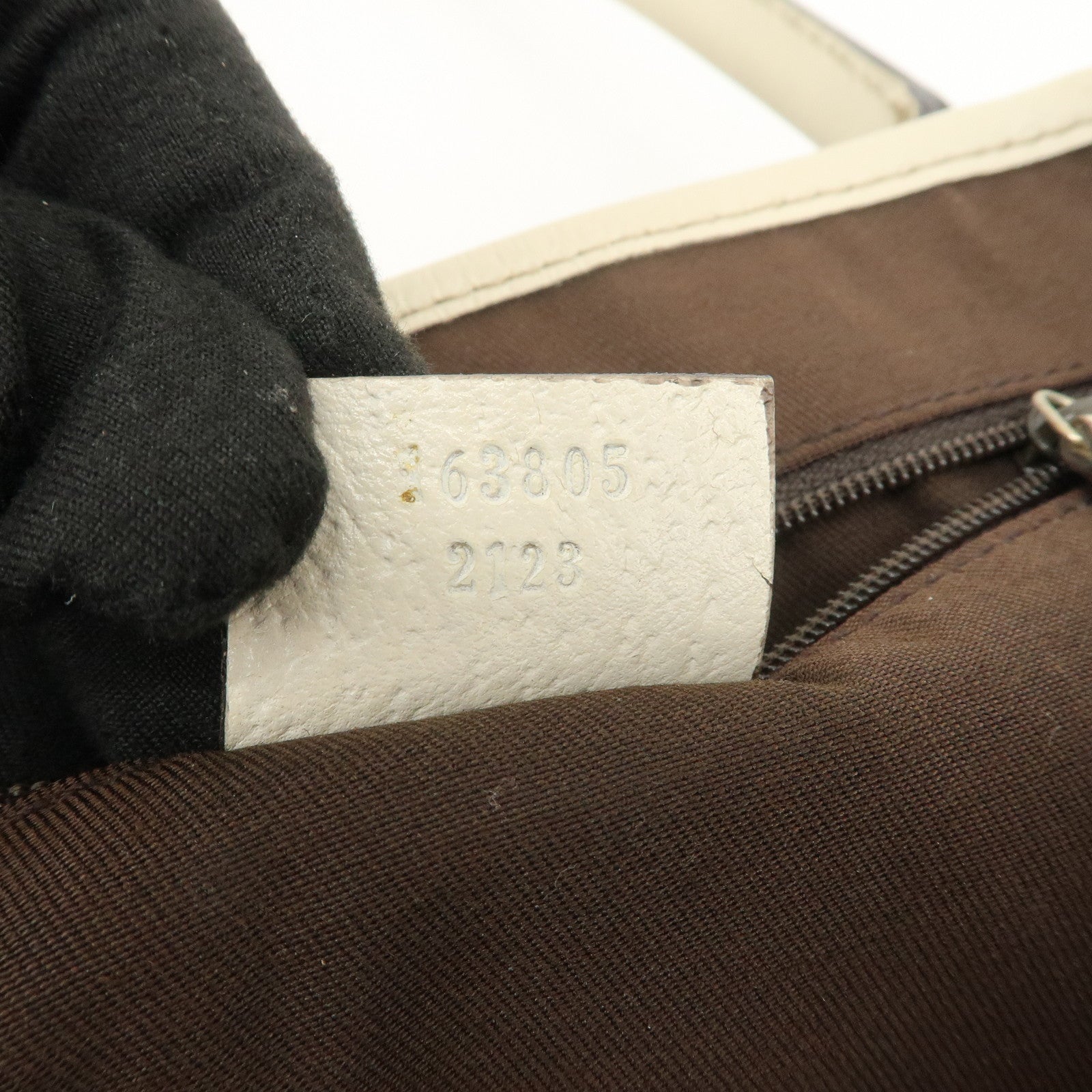 GUCCI Princy Sherry GG Canvas Leather Tote Bag Brown Ivory 163805