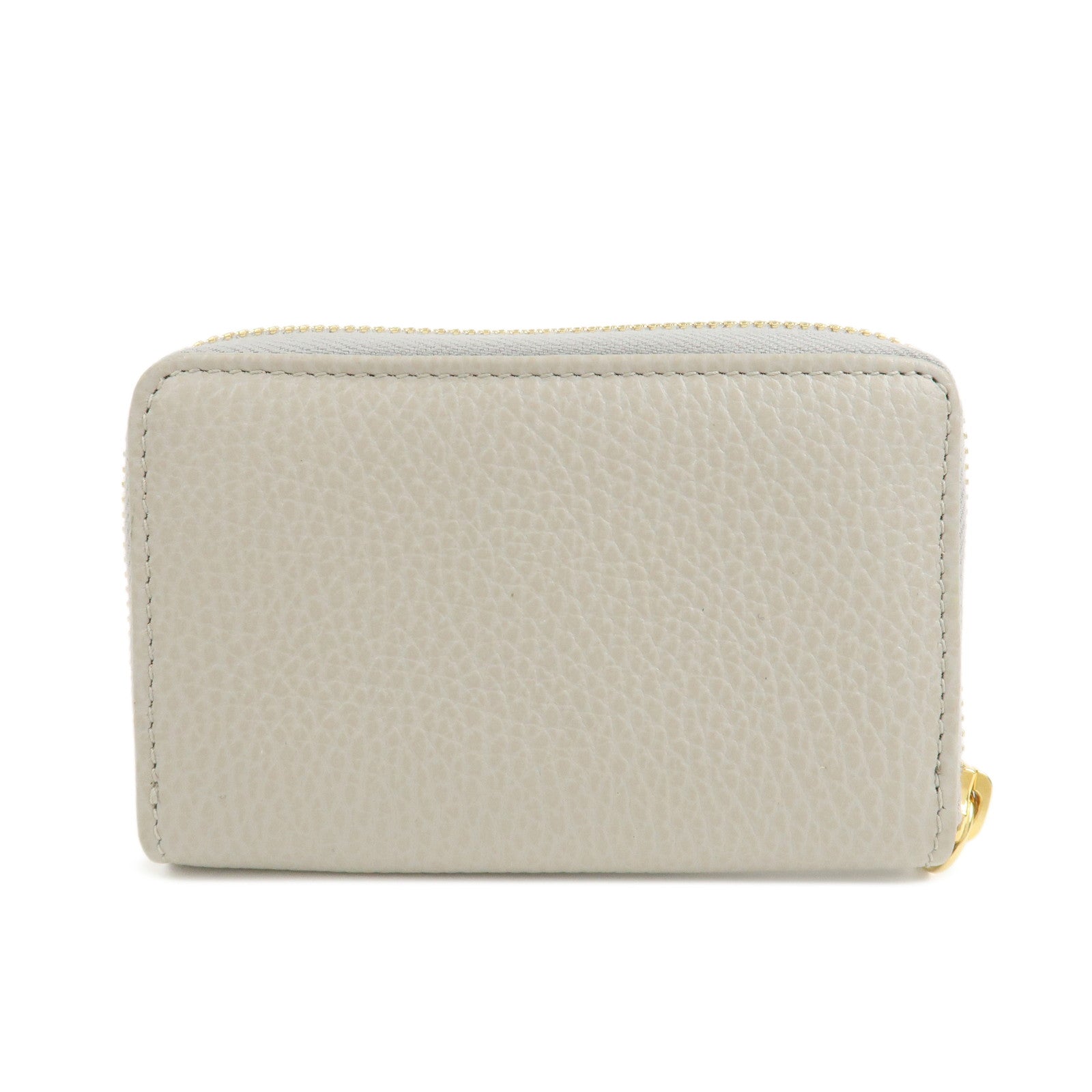 GUCCI GG Marmont Leather Round Zippy Coin Case Grey 644412